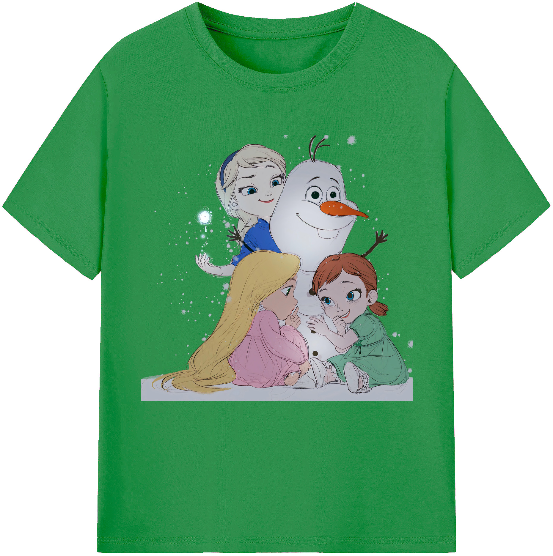（画像用） アナと雪の女王 アンナ エルサ Frozen Anna Elsa レディースカジュアルプリントTシャツ（綿100％）