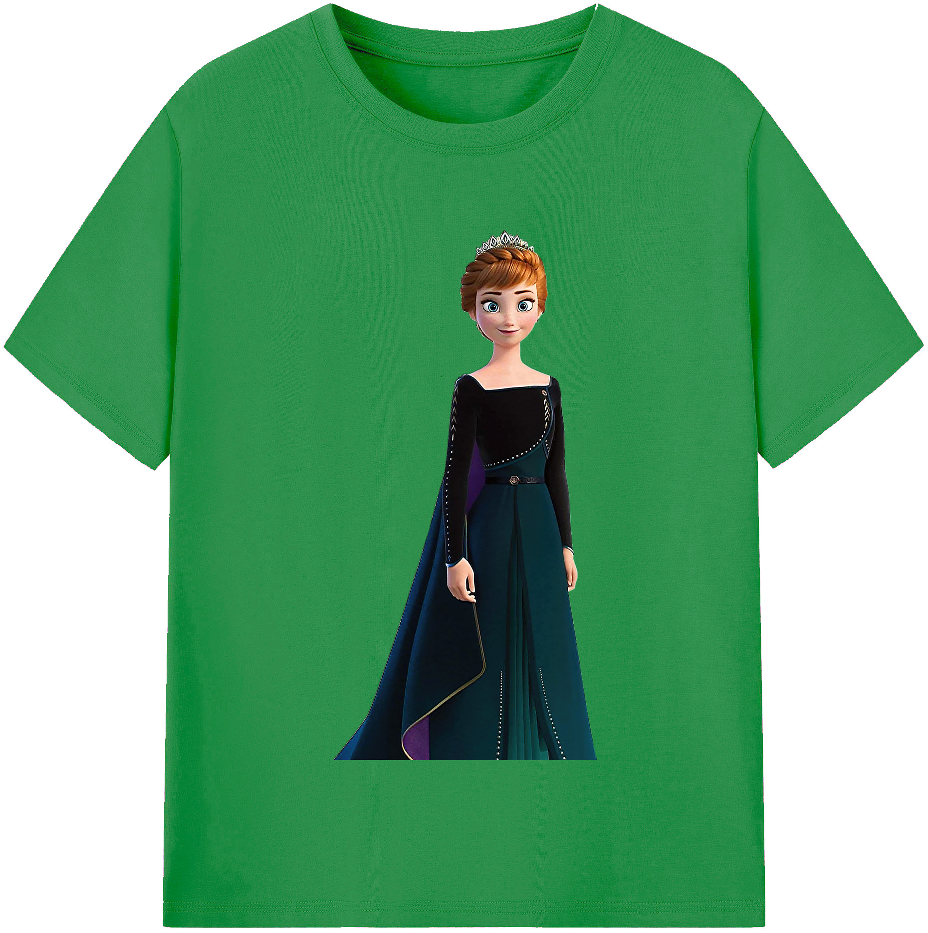 （画像用） アナと雪の女王 アンナ エルサ Frozen Anna Elsa レディースカジュアルプリントTシャツ（綿100％）