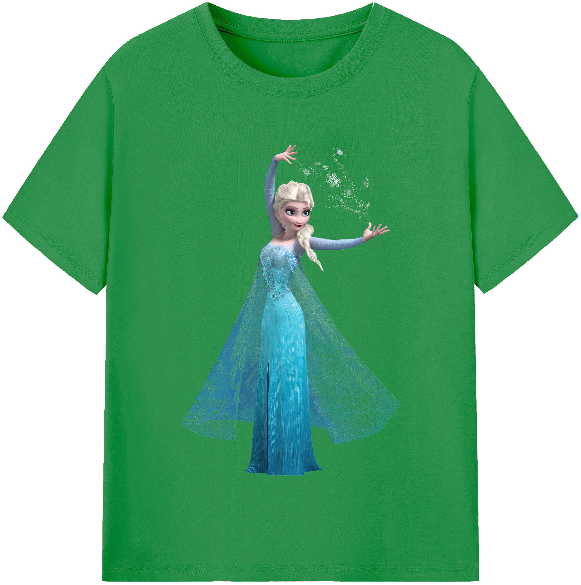（画像用） アナと雪の女王 アンナ エルサ Frozen Anna Elsa レディースカジュアルプリントTシャツ（綿100％）