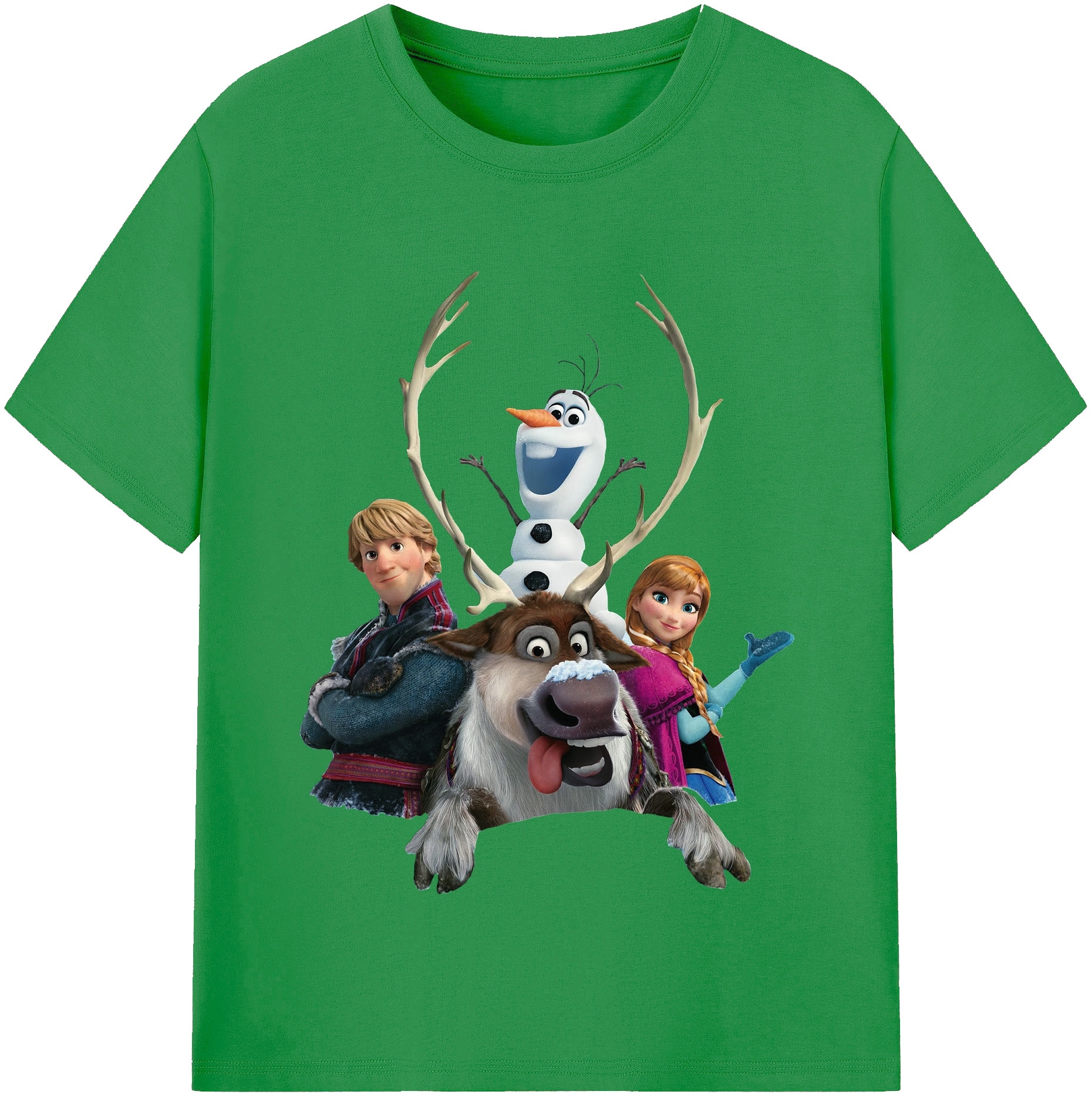 （画像用） アナと雪の女王 アンナ エルサ Frozen Anna Elsa レディースカジュアルプリントTシャツ（綿100％）