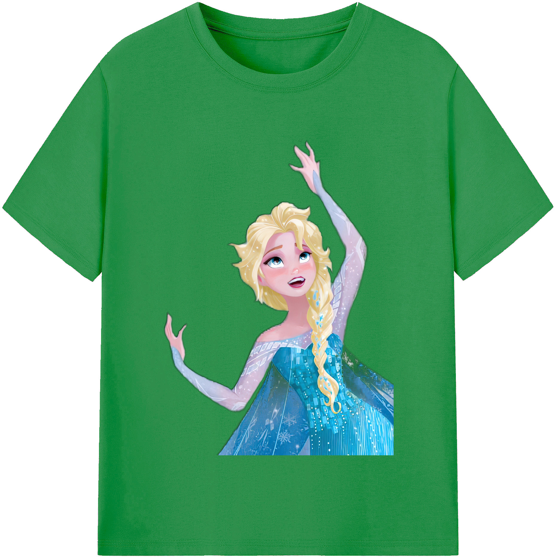 （画像用） アナと雪の女王 アンナ エルサ Frozen Anna Elsa レディースカジュアルプリントTシャツ（綿100％）