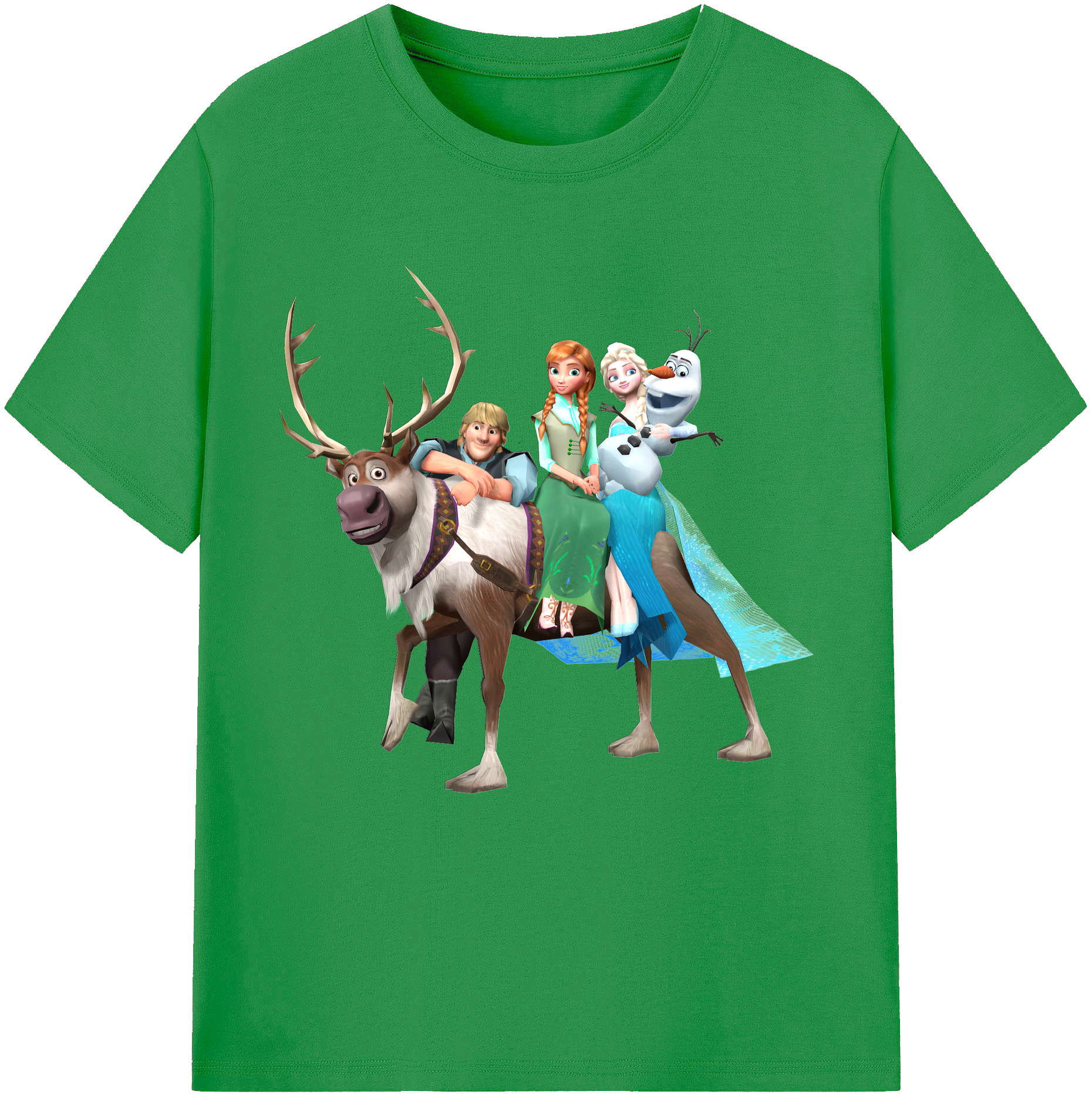 （画像用） アナと雪の女王 アンナ エルサ Frozen Anna Elsa レディースカジュアルプリントTシャツ（綿100％）