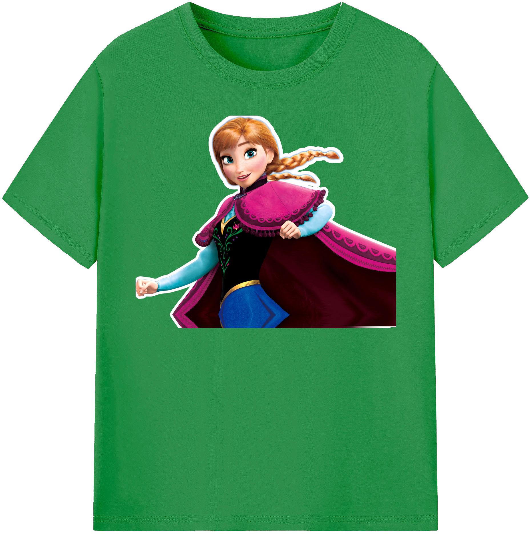 （画像用） アナと雪の女王 アンナ エルサ Frozen Anna Elsa レディースカジュアルプリントTシャツ（綿100％）