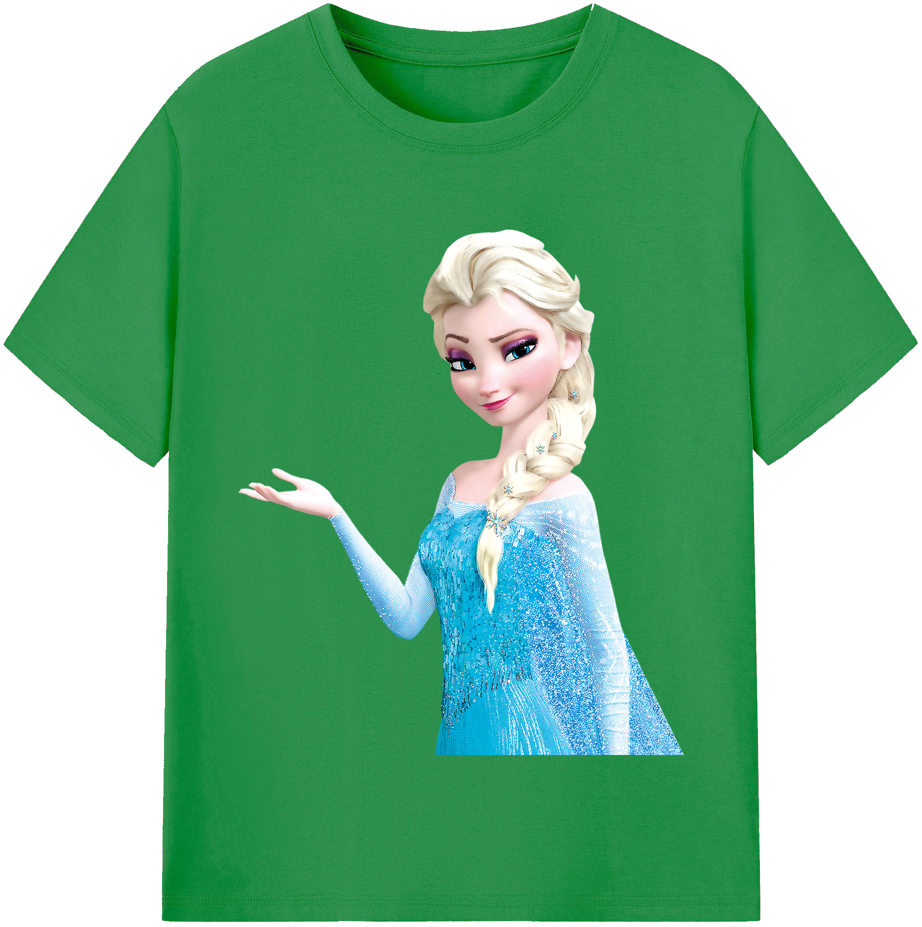 （画像用） アナと雪の女王 アンナ エルサ Frozen Anna Elsa レディースカジュアルプリントTシャツ（綿100％）