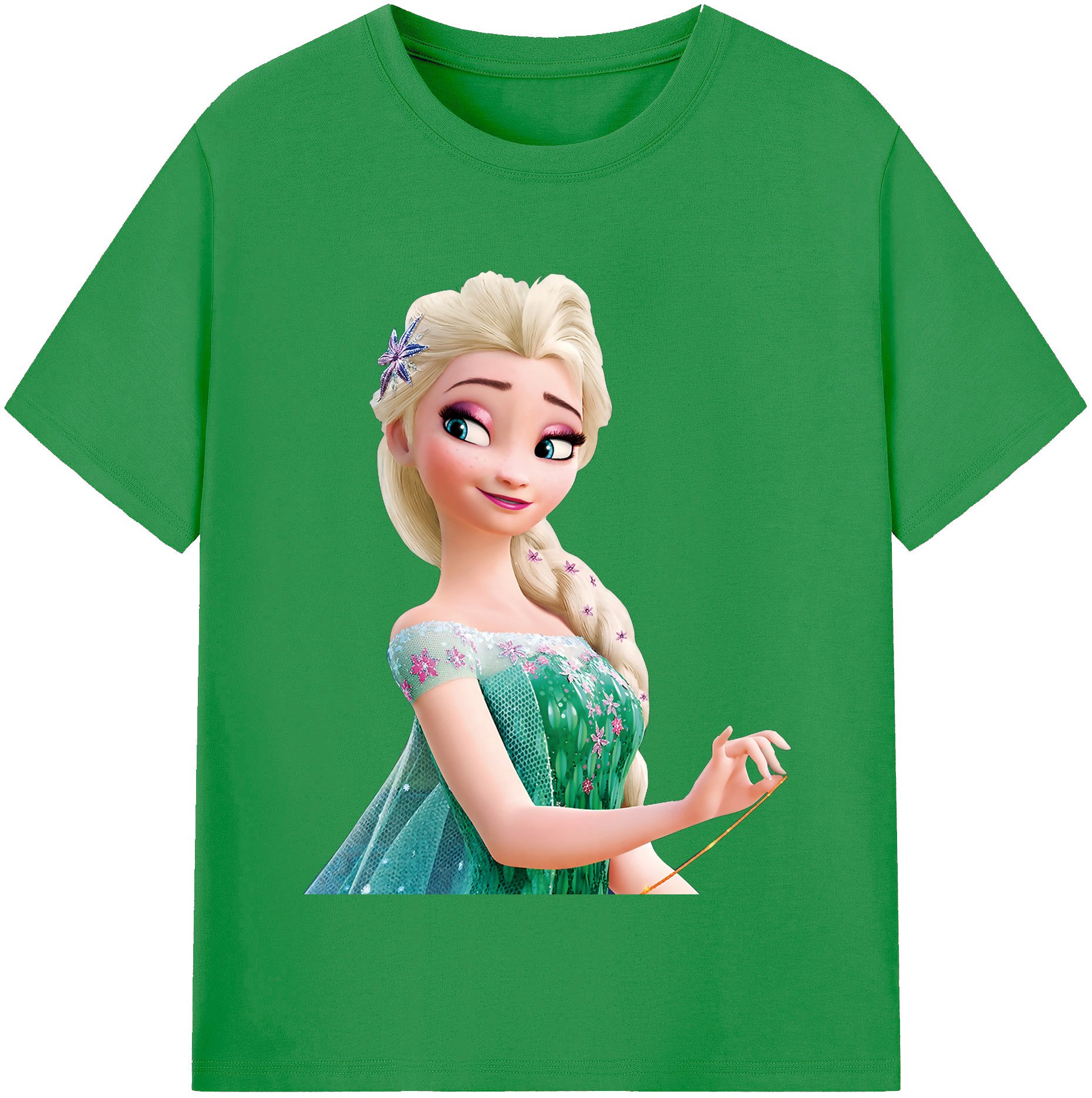 （画像用） アナと雪の女王 アンナ エルサ Frozen Anna Elsa レディースカジュアルプリントTシャツ（綿100％）