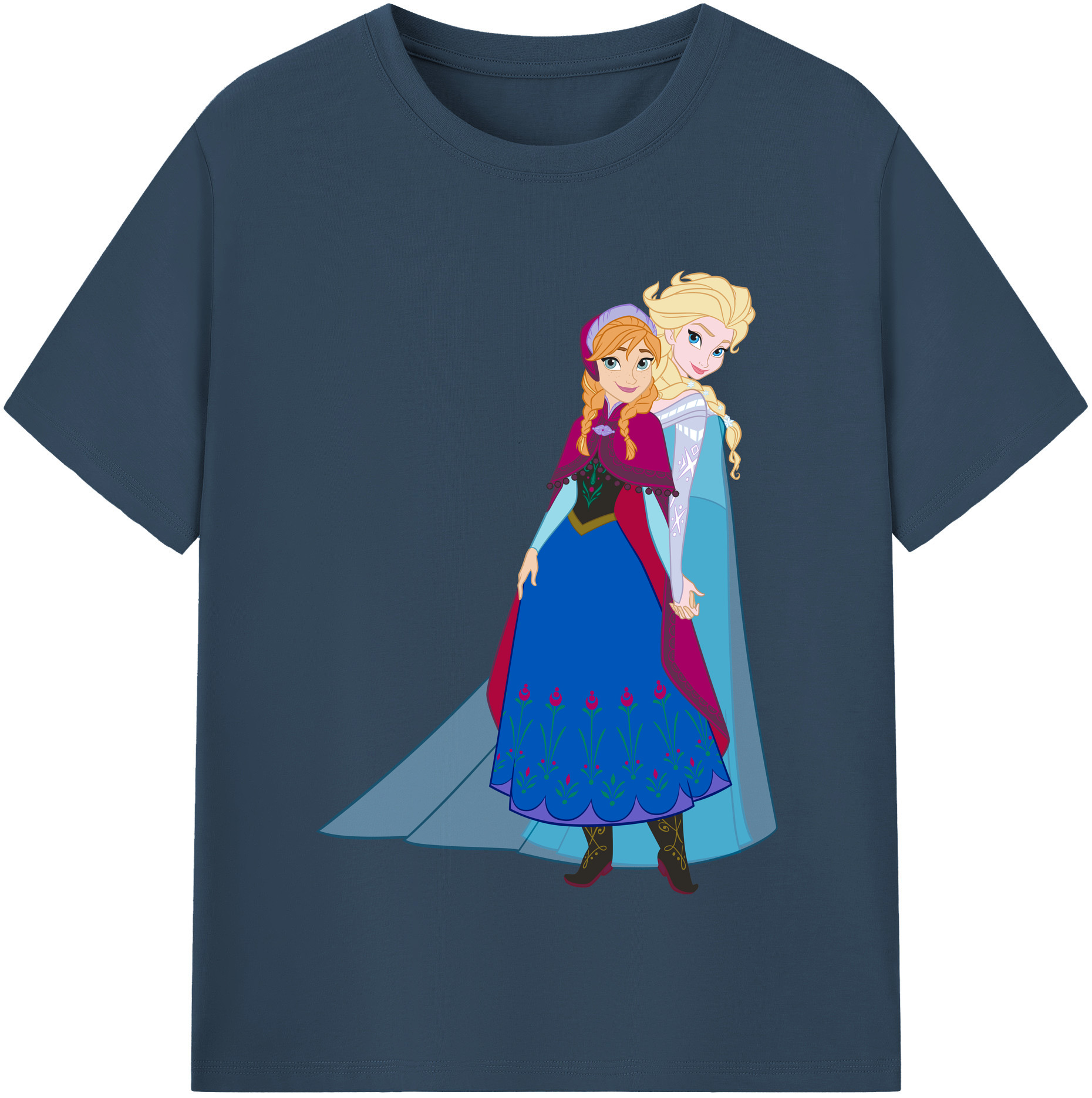 （画像用） アナと雪の女王 アンナ エルサ Frozen Anna Elsa レディースカジュアルプリントTシャツ（綿100％）