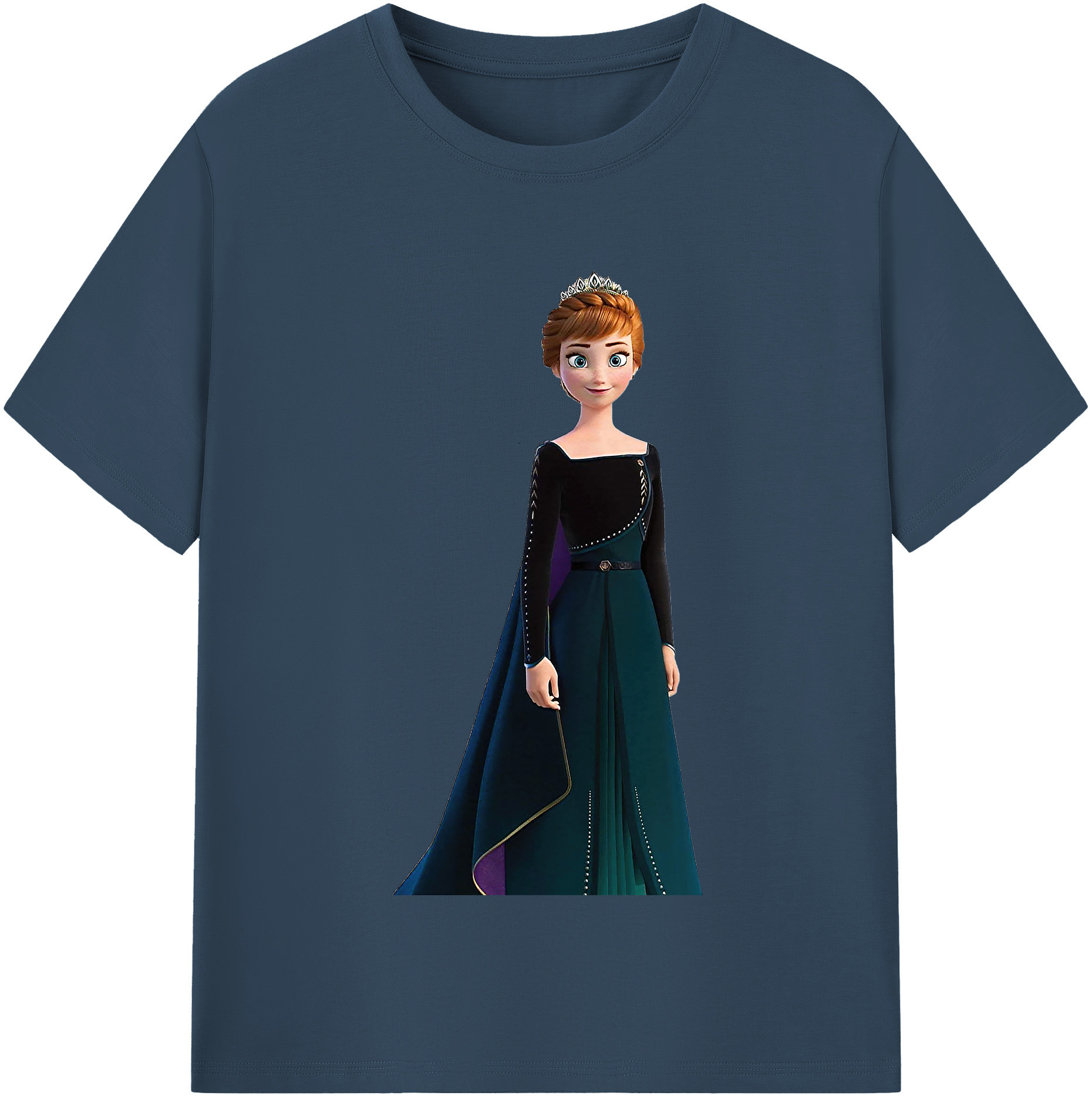 （画像用） アナと雪の女王 アンナ エルサ Frozen Anna Elsa レディースカジュアルプリントTシャツ（綿100％）