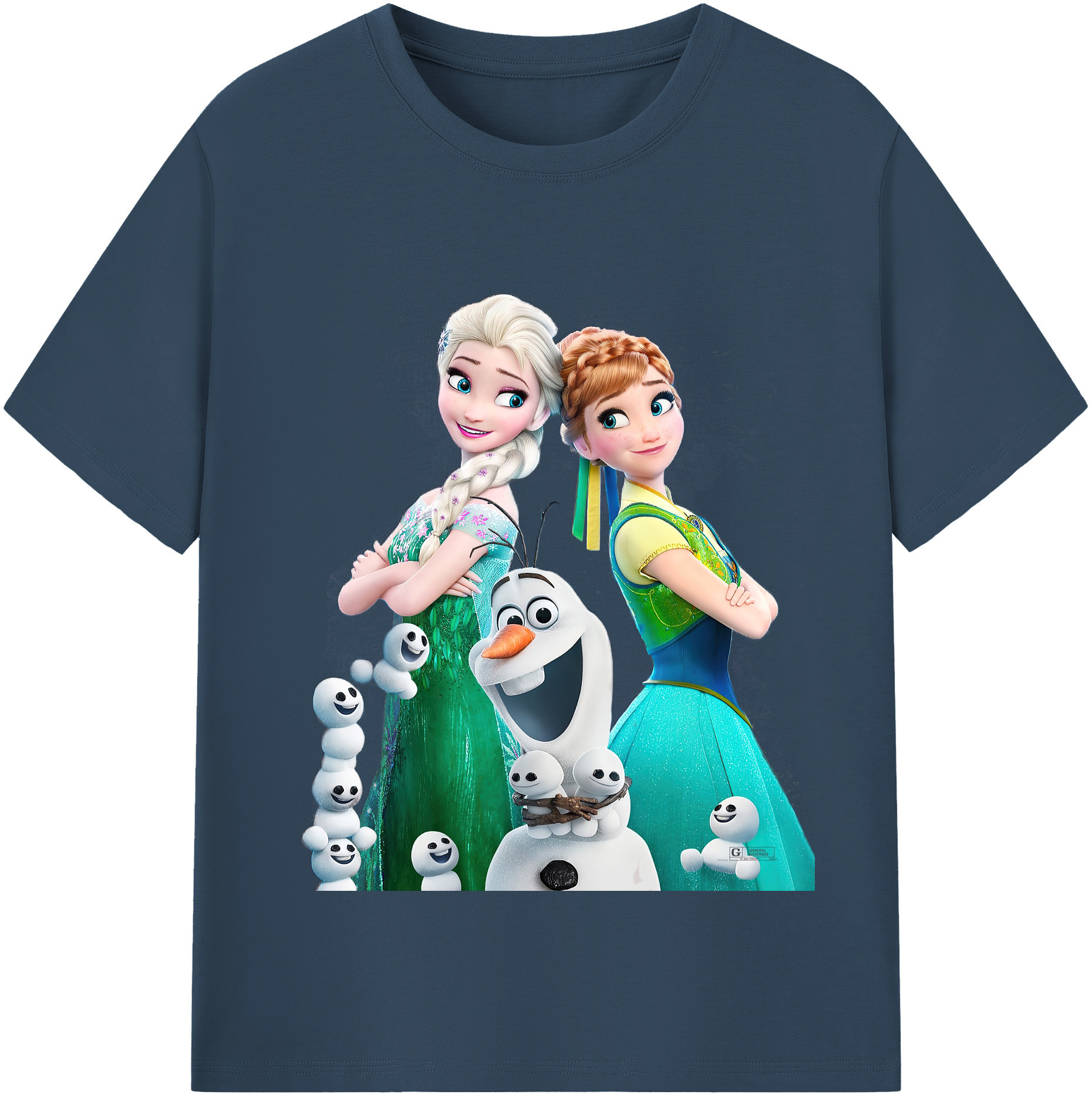 （画像用） アナと雪の女王 アンナ エルサ Frozen Anna Elsa レディースカジュアルプリントTシャツ（綿100％）
