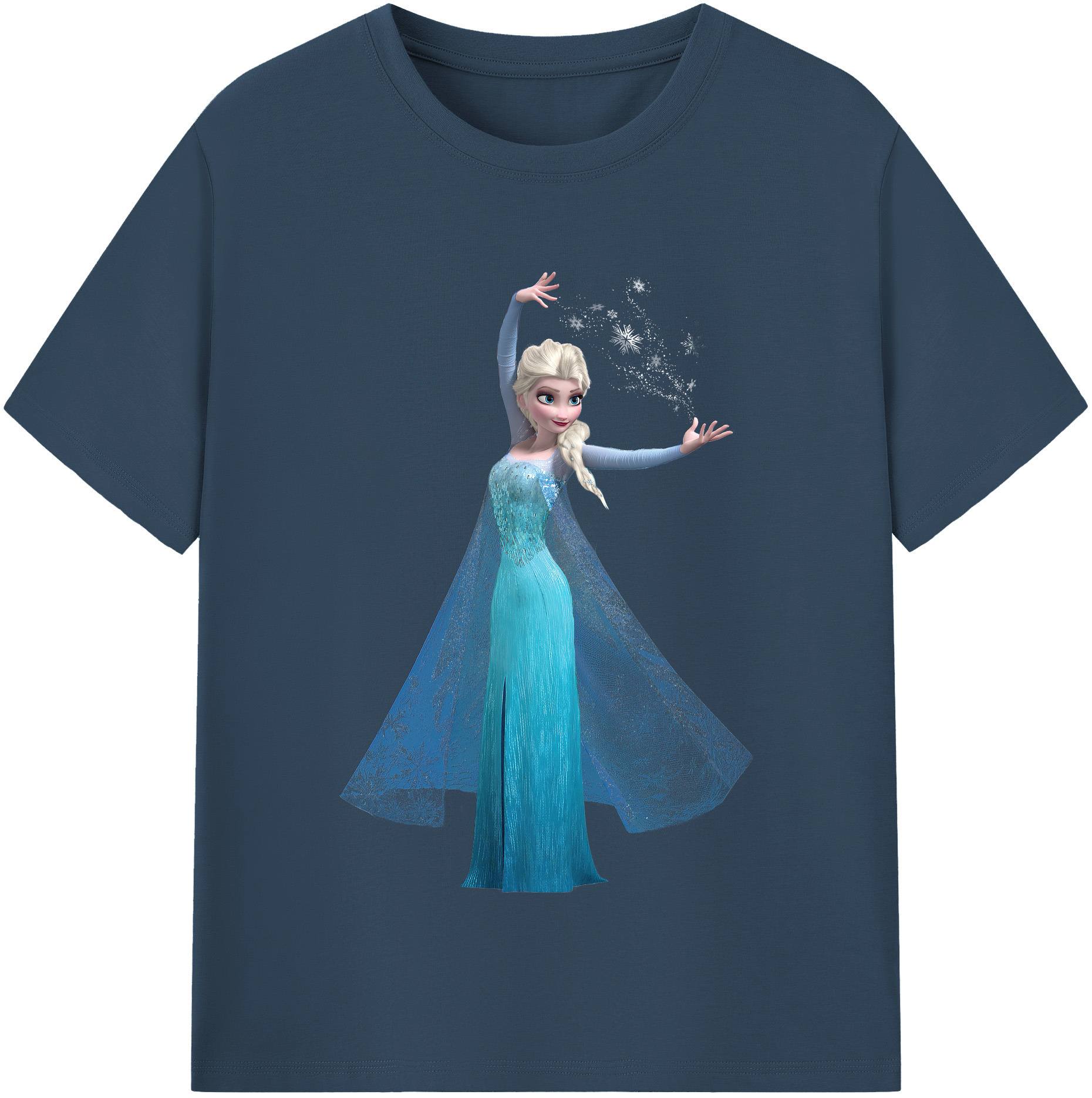 （画像用） アナと雪の女王 アンナ エルサ Frozen Anna Elsa レディースカジュアルプリントTシャツ（綿100％）