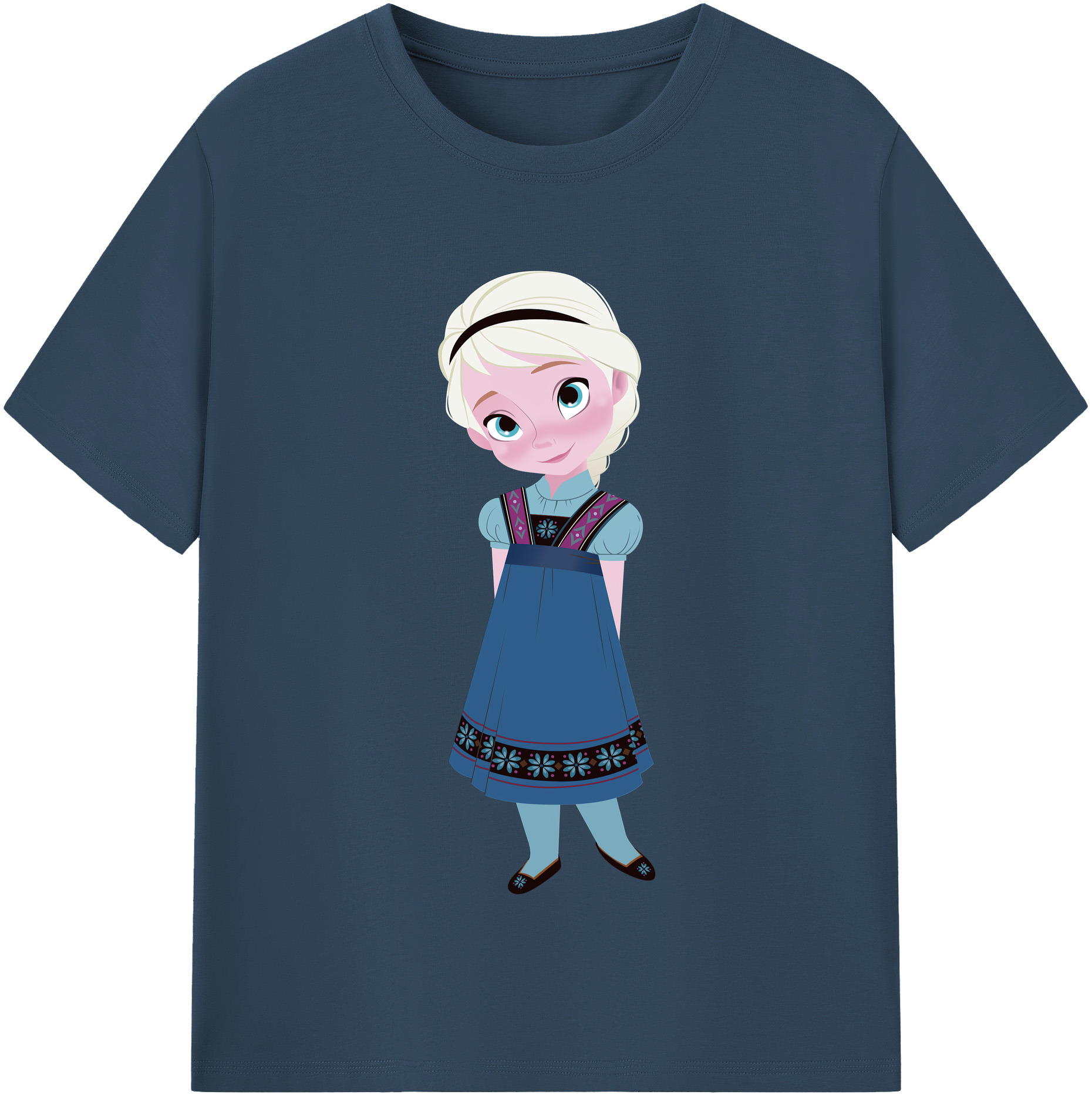 （画像用） アナと雪の女王 アンナ エルサ Frozen Anna Elsa レディースカジュアルプリントTシャツ（綿100％）