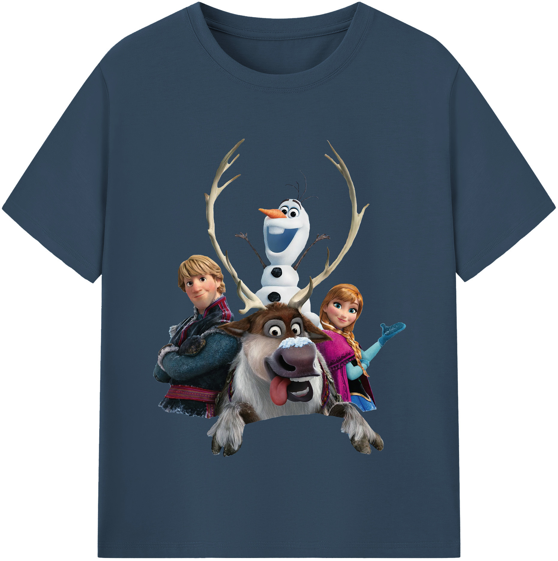 （画像用） アナと雪の女王 アンナ エルサ Frozen Anna Elsa レディースカジュアルプリントTシャツ（綿100％）