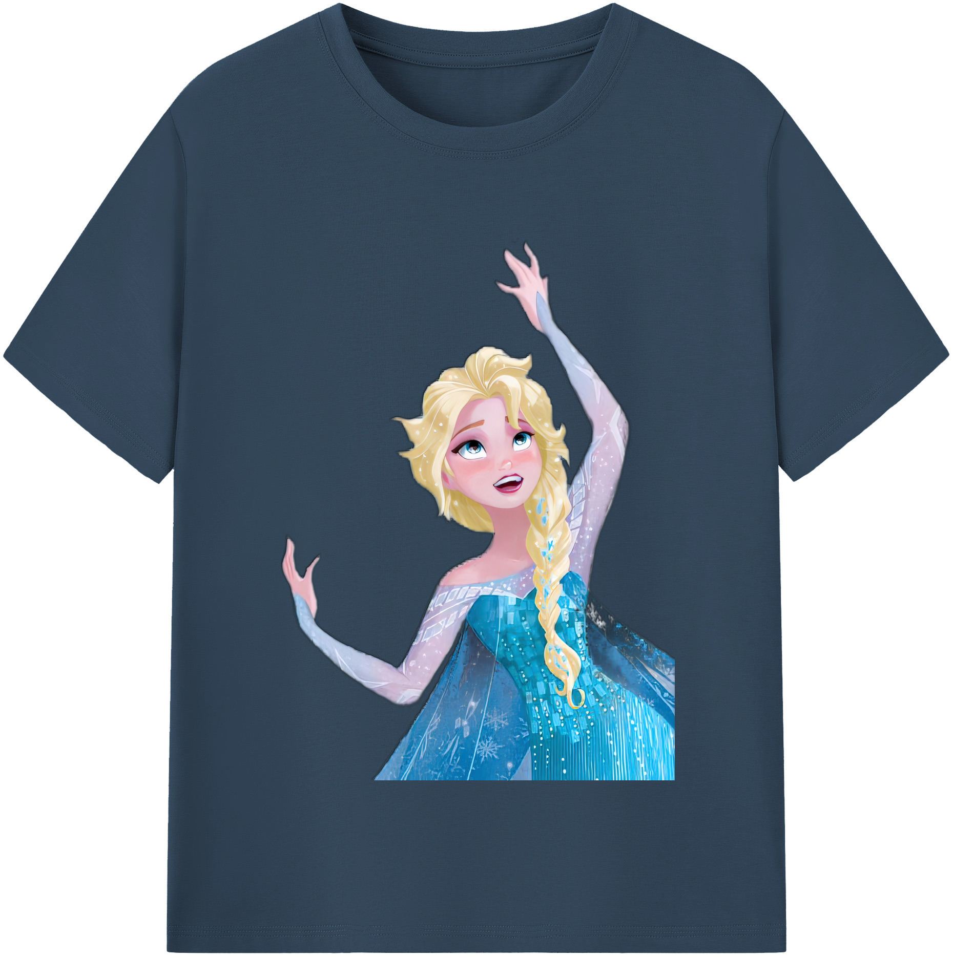 （画像用） アナと雪の女王 アンナ エルサ Frozen Anna Elsa レディースカジュアルプリントTシャツ（綿100％）