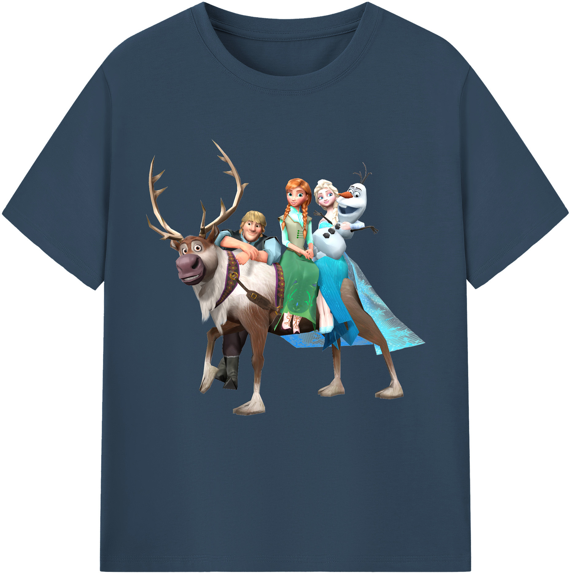 （画像用） アナと雪の女王 アンナ エルサ Frozen Anna Elsa レディースカジュアルプリントTシャツ（綿100％）