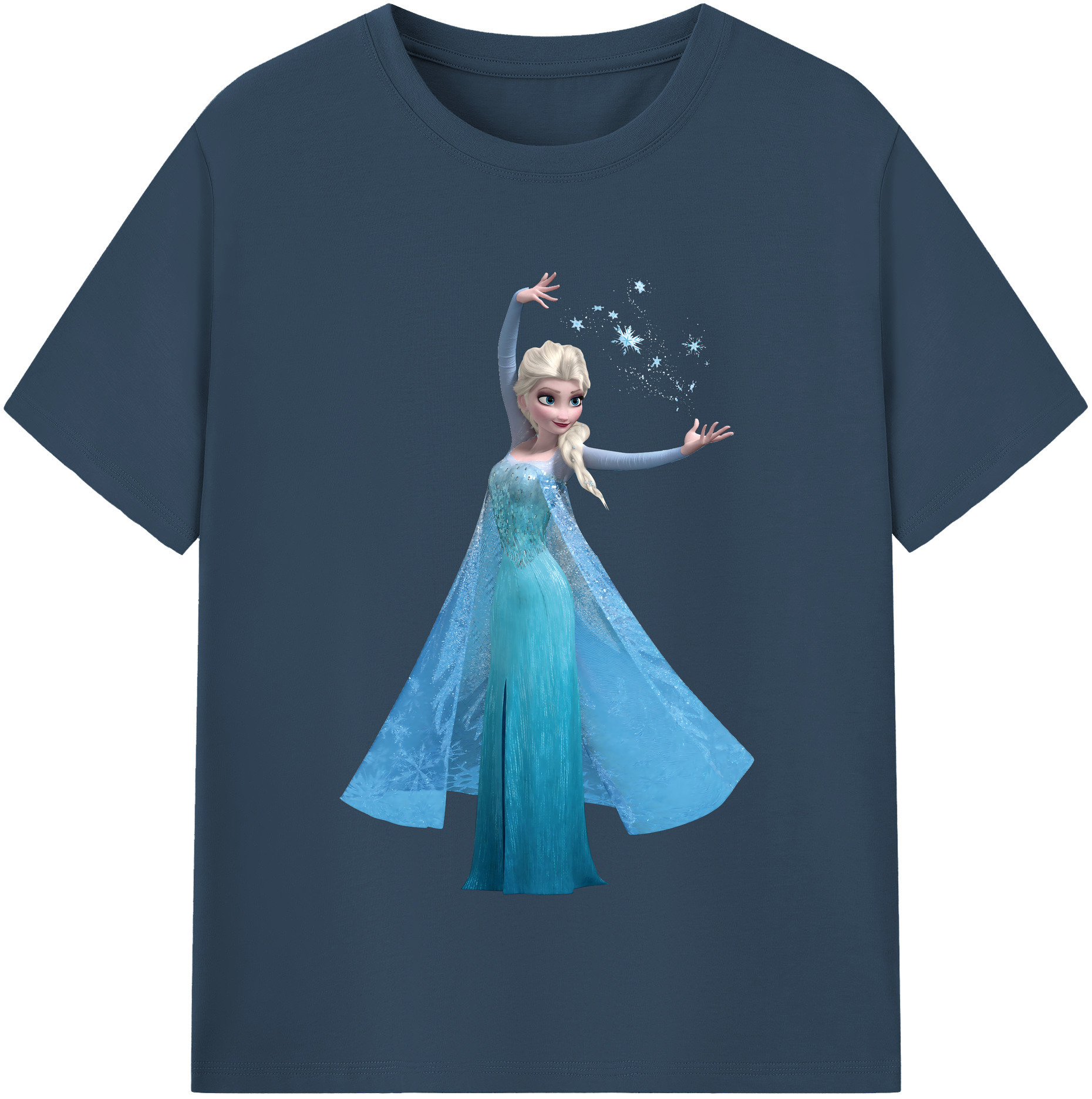 （画像用） アナと雪の女王 アンナ エルサ Frozen Anna Elsa レディースカジュアルプリントTシャツ（綿100％）