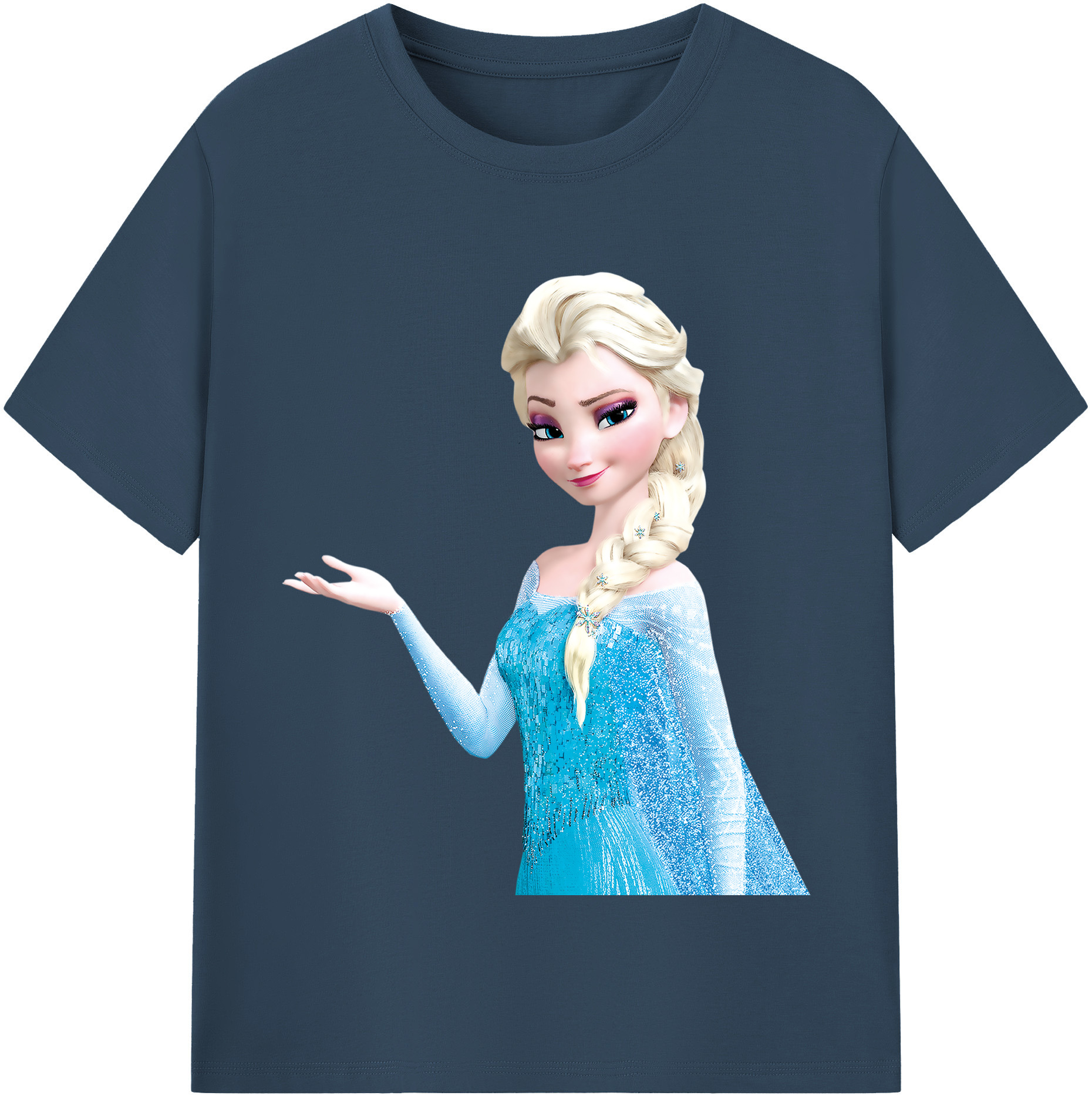 （画像用） アナと雪の女王 アンナ エルサ Frozen Anna Elsa レディースカジュアルプリントTシャツ（綿100％）