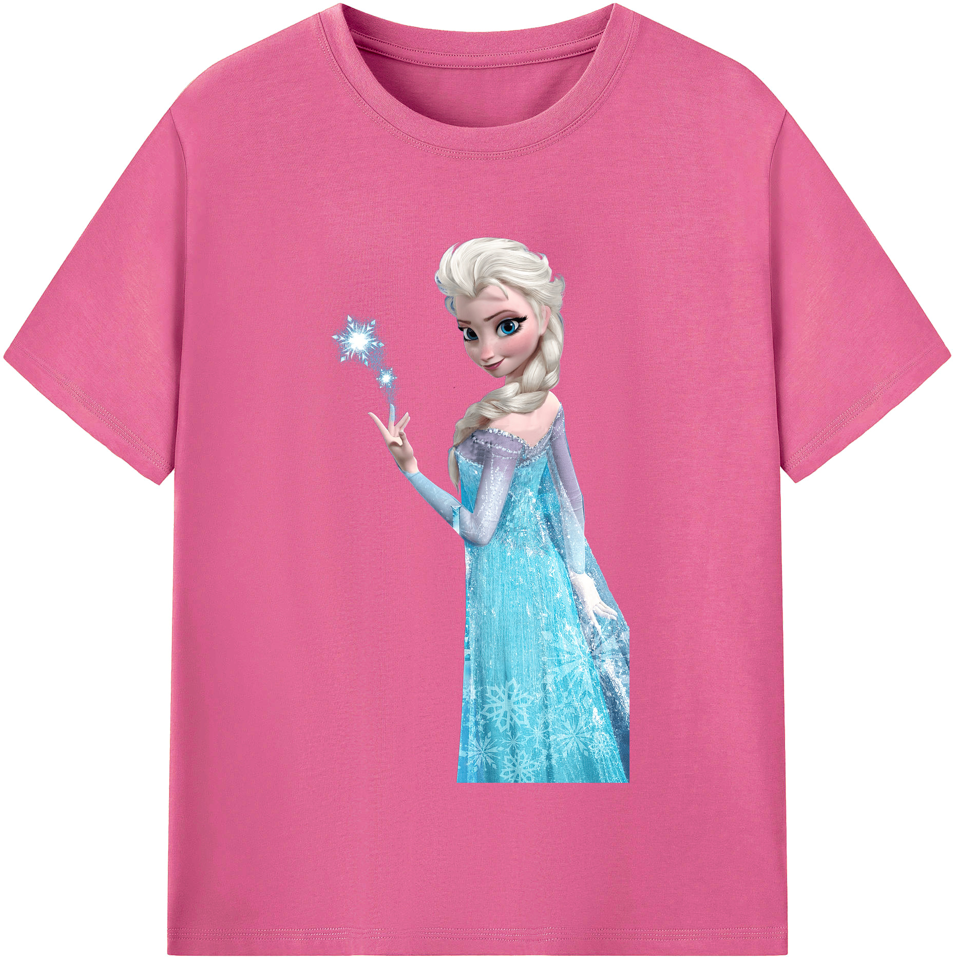 （画像用） アナと雪の女王 アンナ エルサ Frozen Anna Elsa レディースカジュアルプリントTシャツ（綿100％）