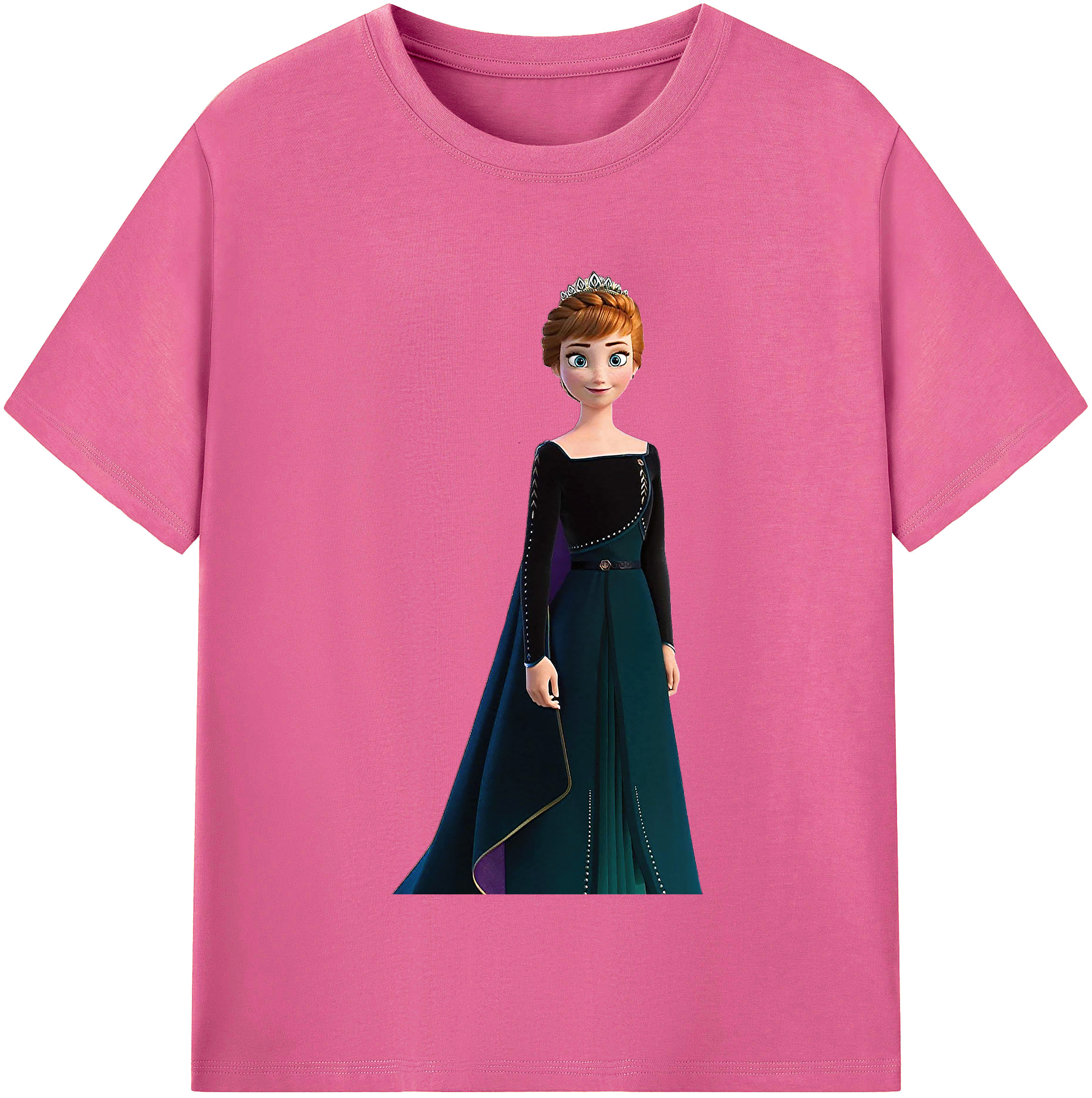 （画像用） アナと雪の女王 アンナ エルサ Frozen Anna Elsa レディースカジュアルプリントTシャツ（綿100％）