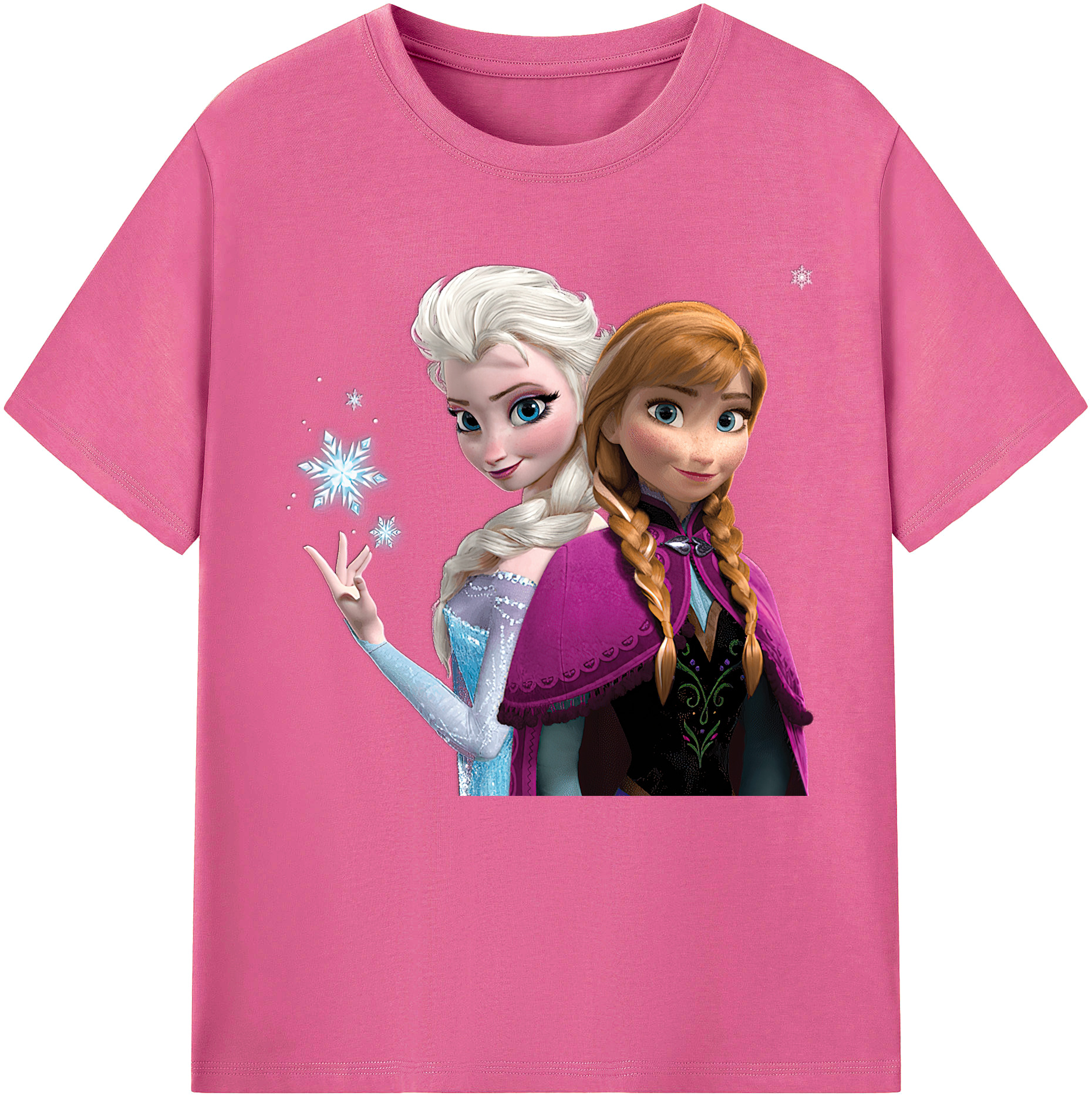 （画像用） アナと雪の女王 アンナ エルサ Frozen Anna Elsa レディースカジュアルプリントTシャツ（綿100％）
