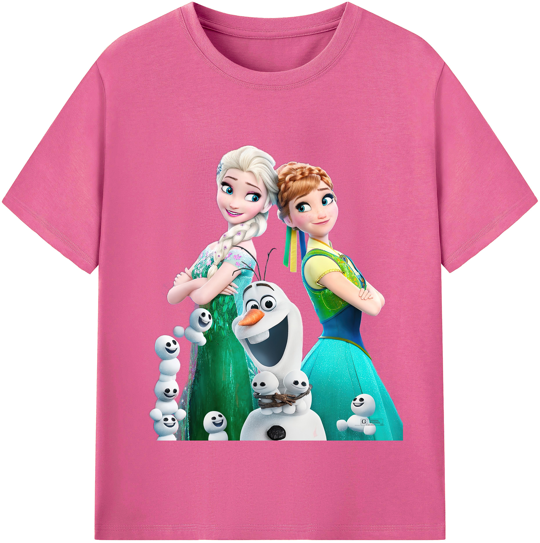 （画像用） アナと雪の女王 アンナ エルサ Frozen Anna Elsa レディースカジュアルプリントTシャツ（綿100％）