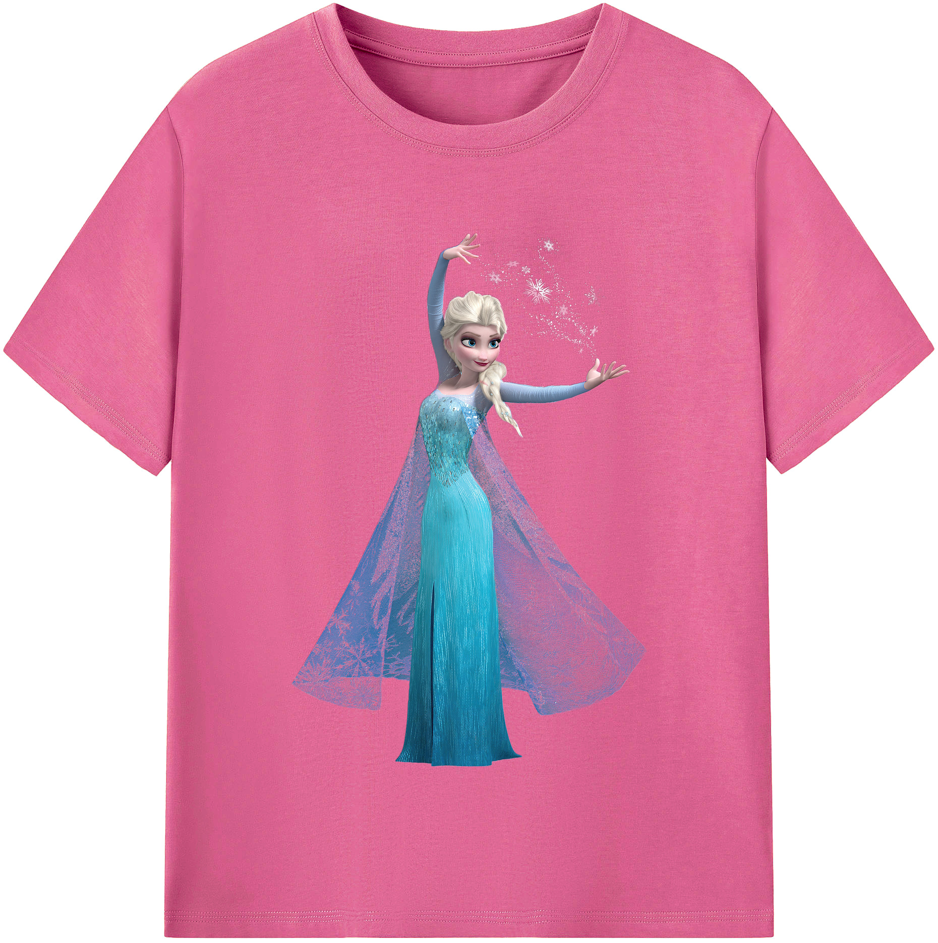 （画像用） アナと雪の女王 アンナ エルサ Frozen Anna Elsa レディースカジュアルプリントTシャツ（綿100％）