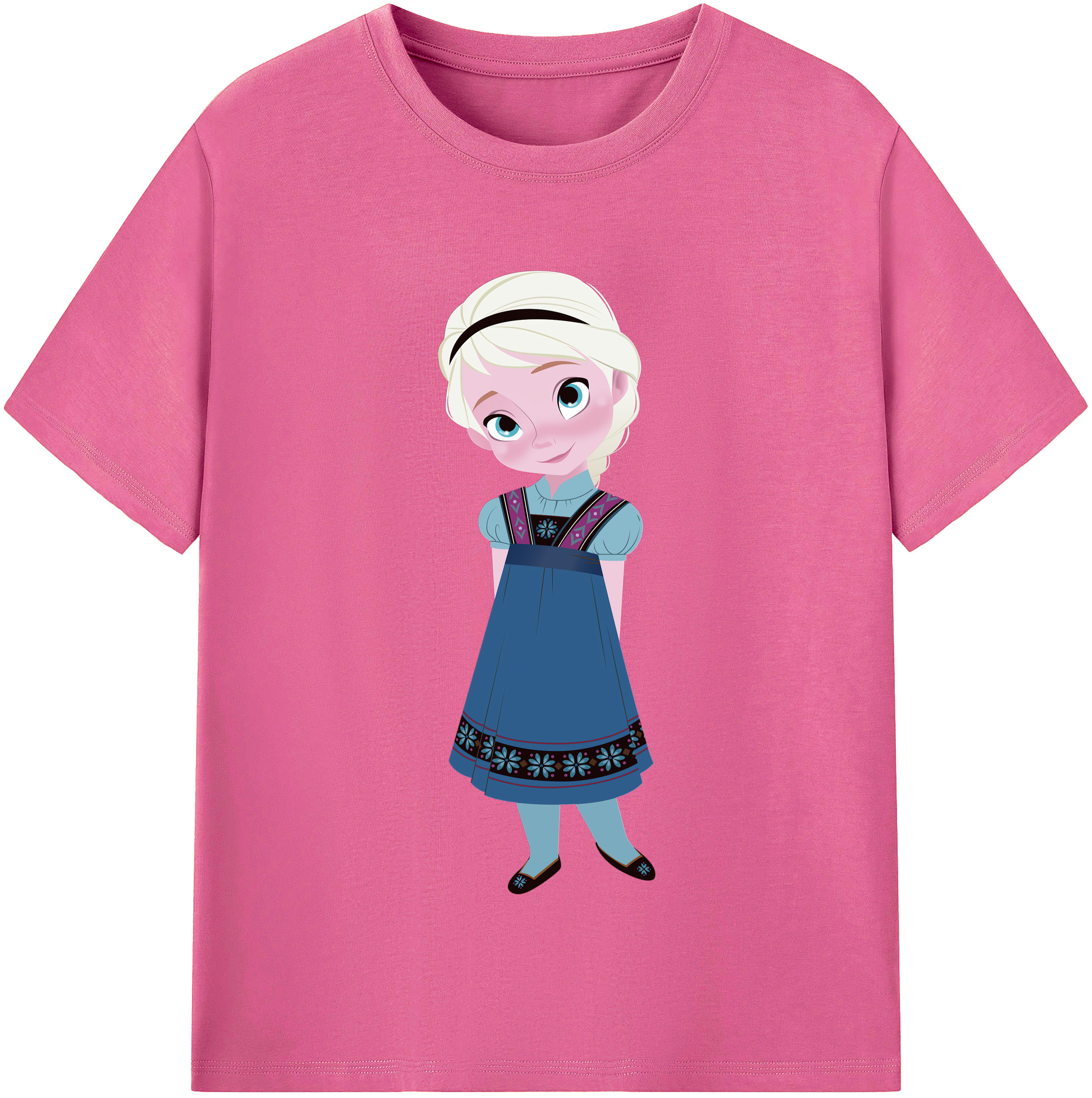 （画像用） アナと雪の女王 アンナ エルサ Frozen Anna Elsa レディースカジュアルプリントTシャツ（綿100％）