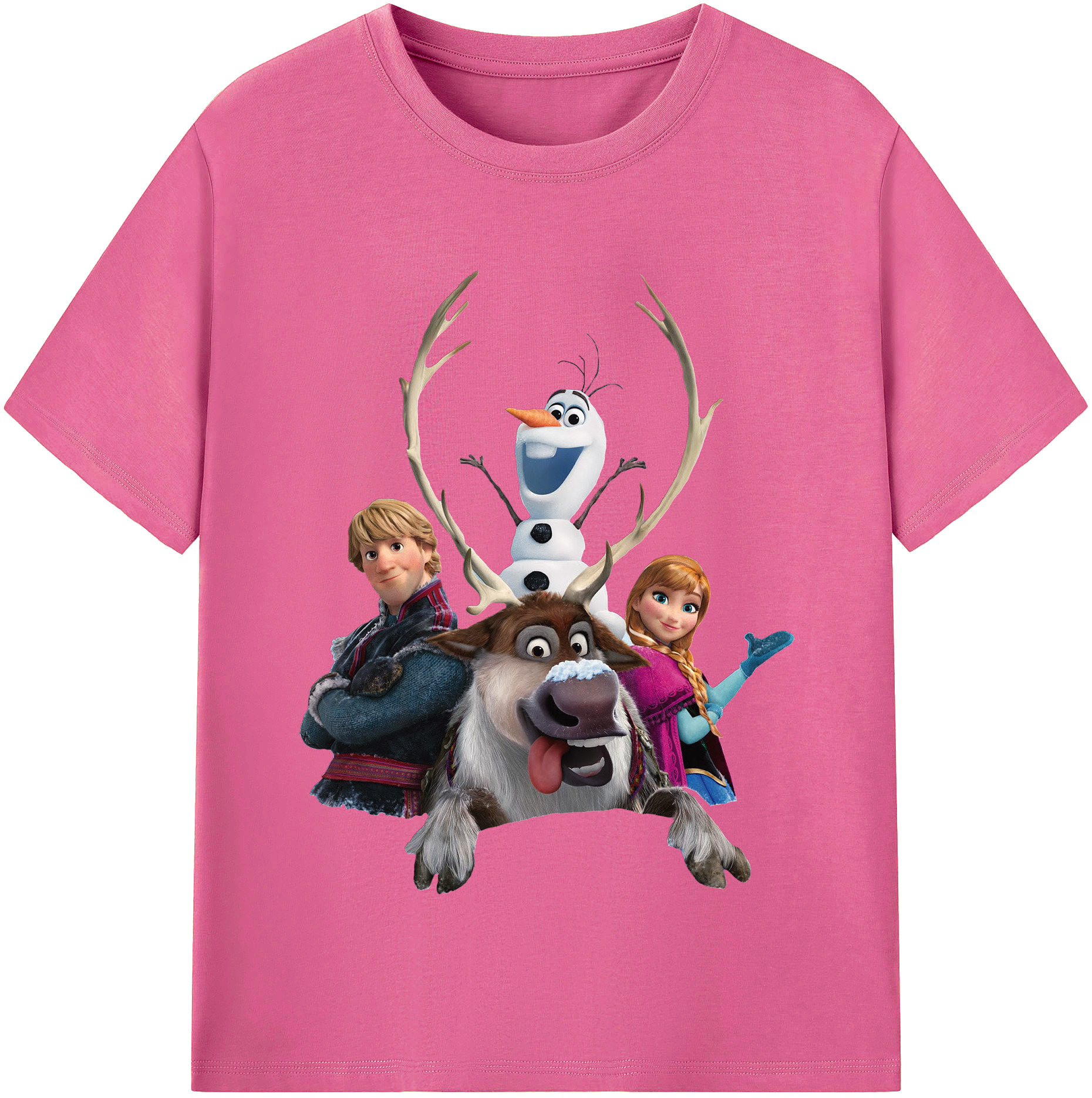 （画像用） アナと雪の女王 アンナ エルサ Frozen Anna Elsa レディースカジュアルプリントTシャツ（綿100％）