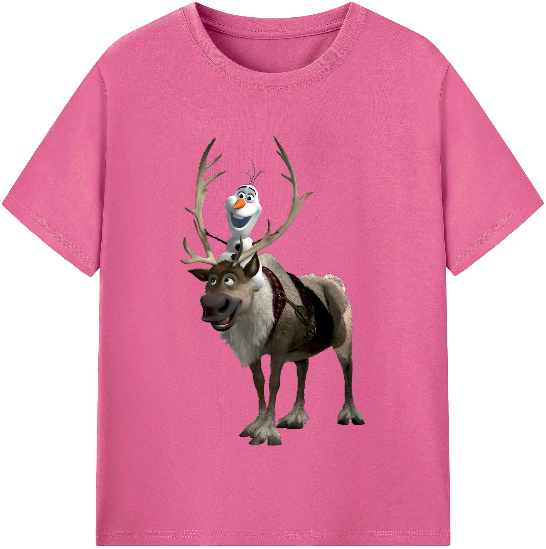 （画像用） アナと雪の女王 アンナ エルサ Frozen Anna Elsa レディースカジュアルプリントTシャツ（綿100％）