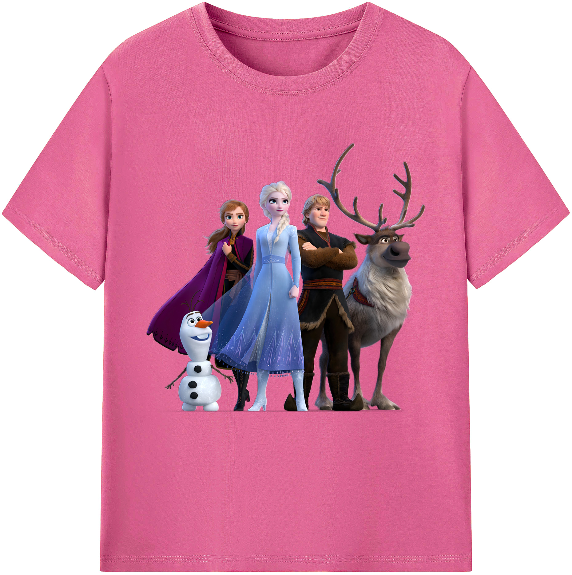 （画像用） アナと雪の女王 アンナ エルサ Frozen Anna Elsa レディースカジュアルプリントTシャツ（綿100％）