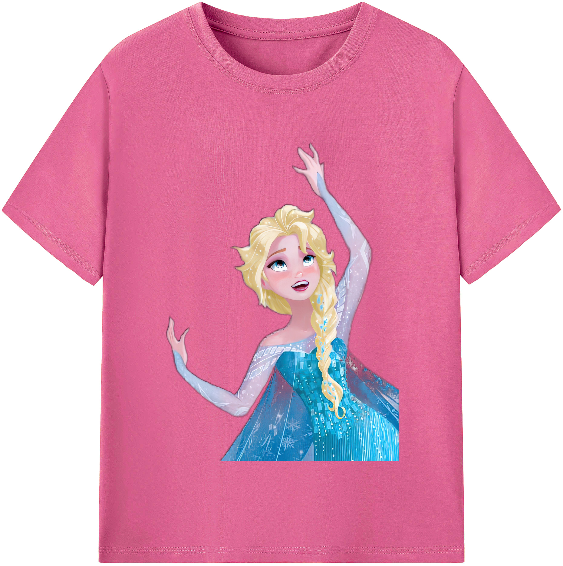 （画像用） アナと雪の女王 アンナ エルサ Frozen Anna Elsa レディースカジュアルプリントTシャツ（綿100％）