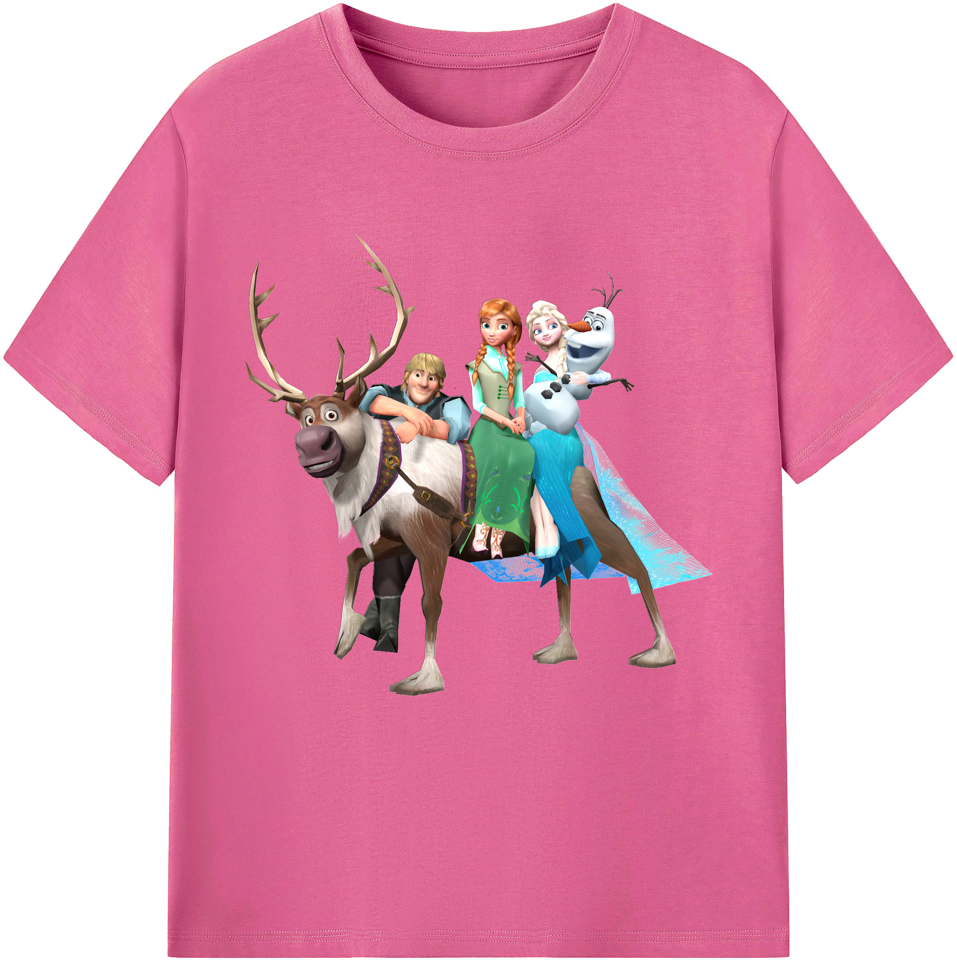 （画像用） アナと雪の女王 アンナ エルサ Frozen Anna Elsa レディースカジュアルプリントTシャツ（綿100％）