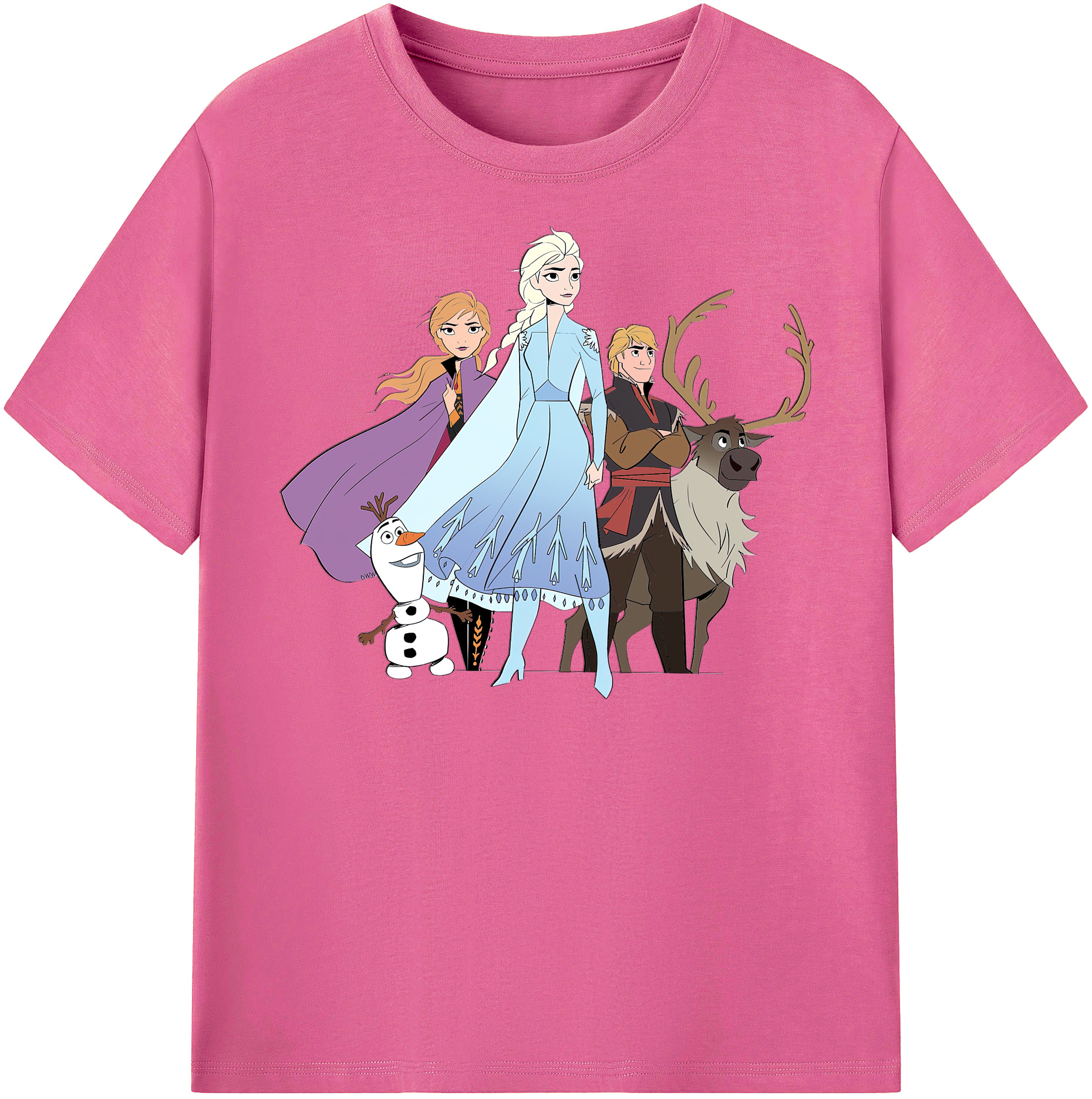 （画像用） アナと雪の女王 アンナ エルサ Frozen Anna Elsa レディースカジュアルプリントTシャツ（綿100％）