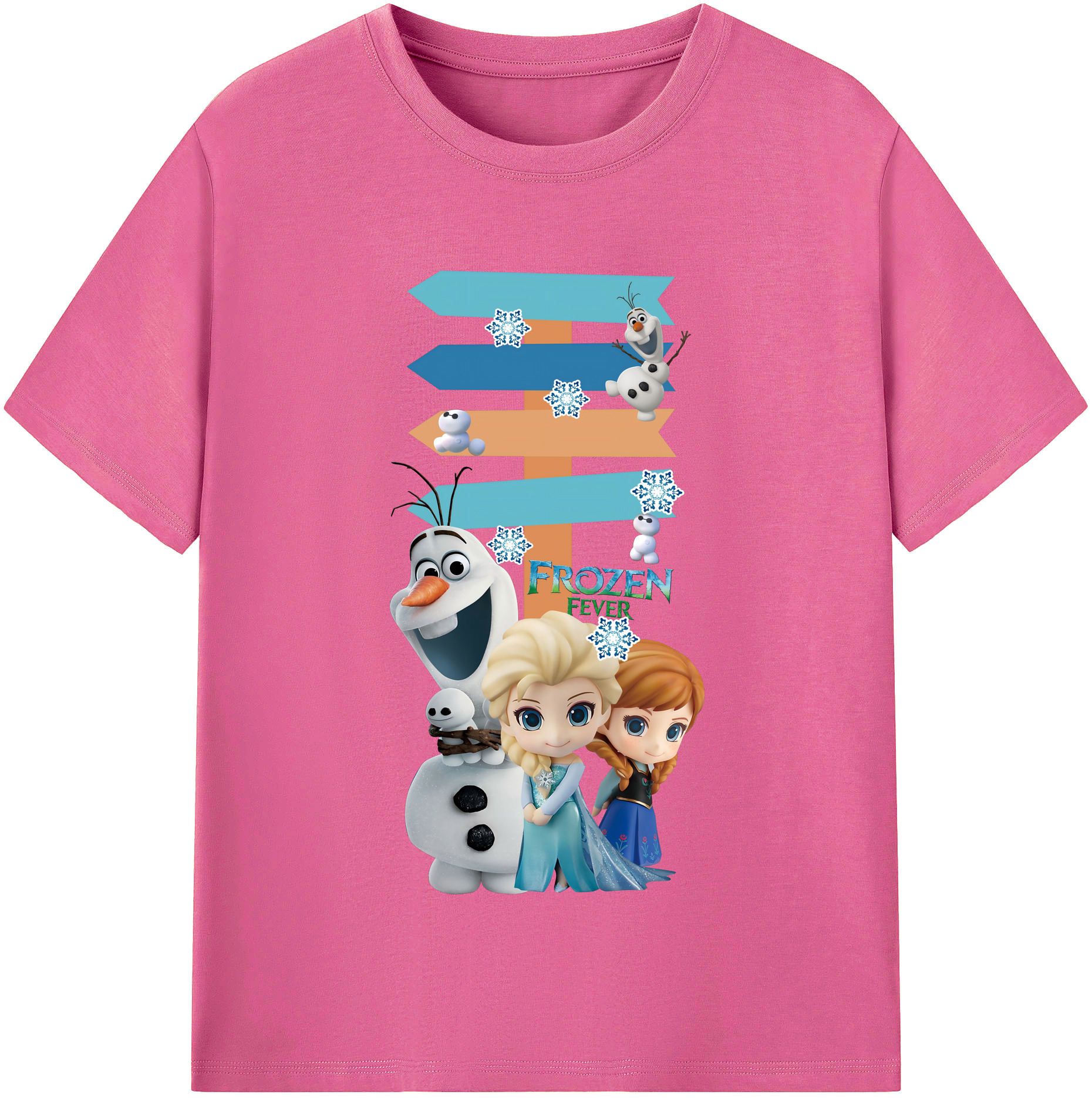 （画像用） アナと雪の女王 アンナ エルサ Frozen Anna Elsa レディースカジュアルプリントTシャツ（綿100％）