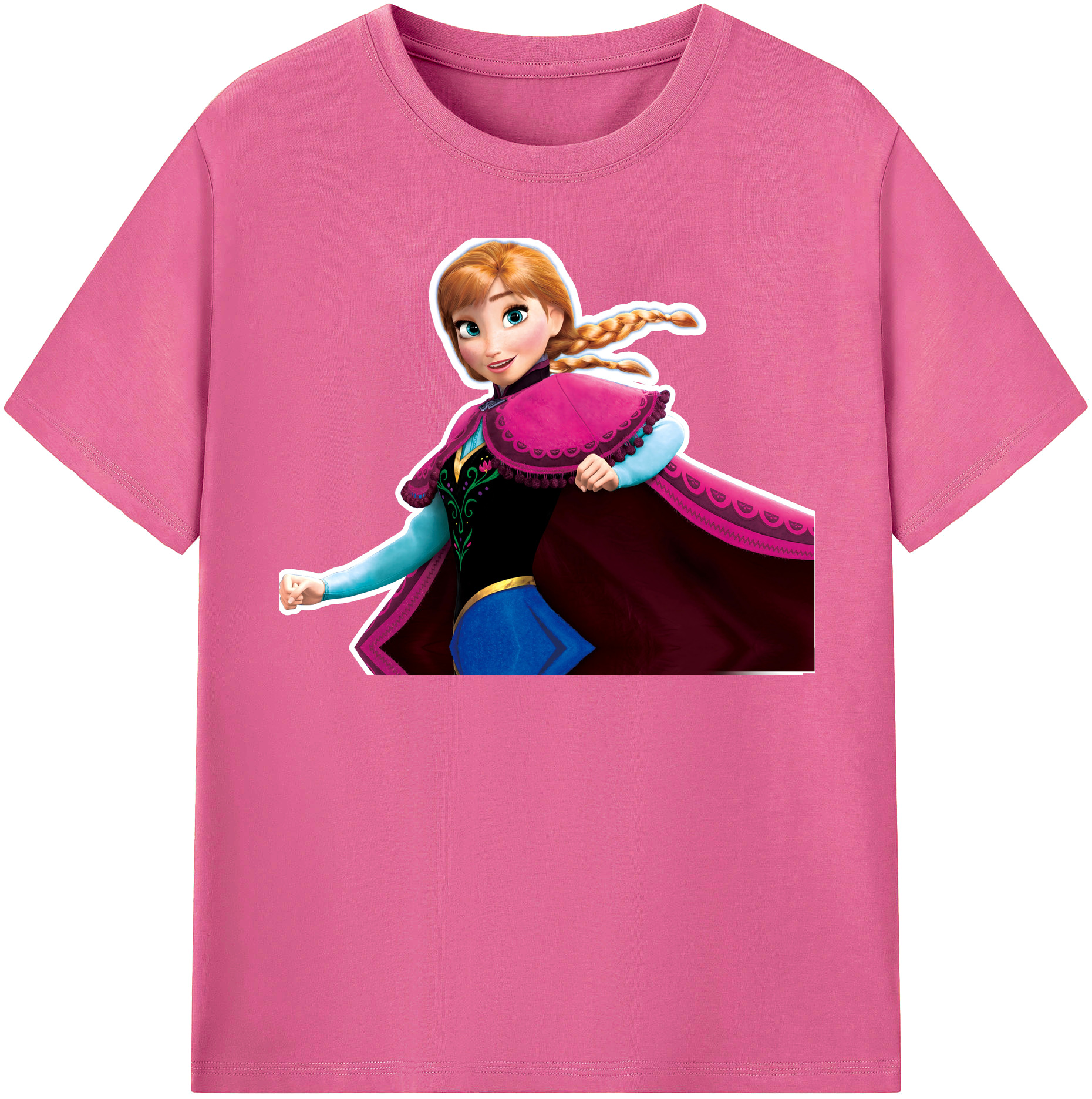 （画像用） アナと雪の女王 アンナ エルサ Frozen Anna Elsa レディースカジュアルプリントTシャツ（綿100％）