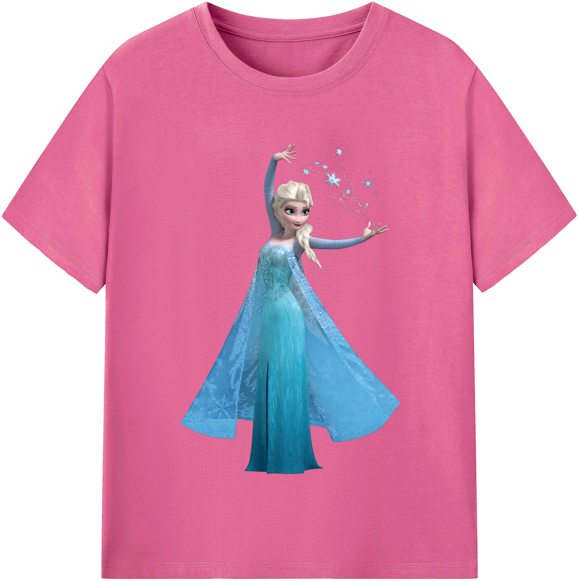 （画像用） アナと雪の女王 アンナ エルサ Frozen Anna Elsa レディースカジュアルプリントTシャツ（綿100％）