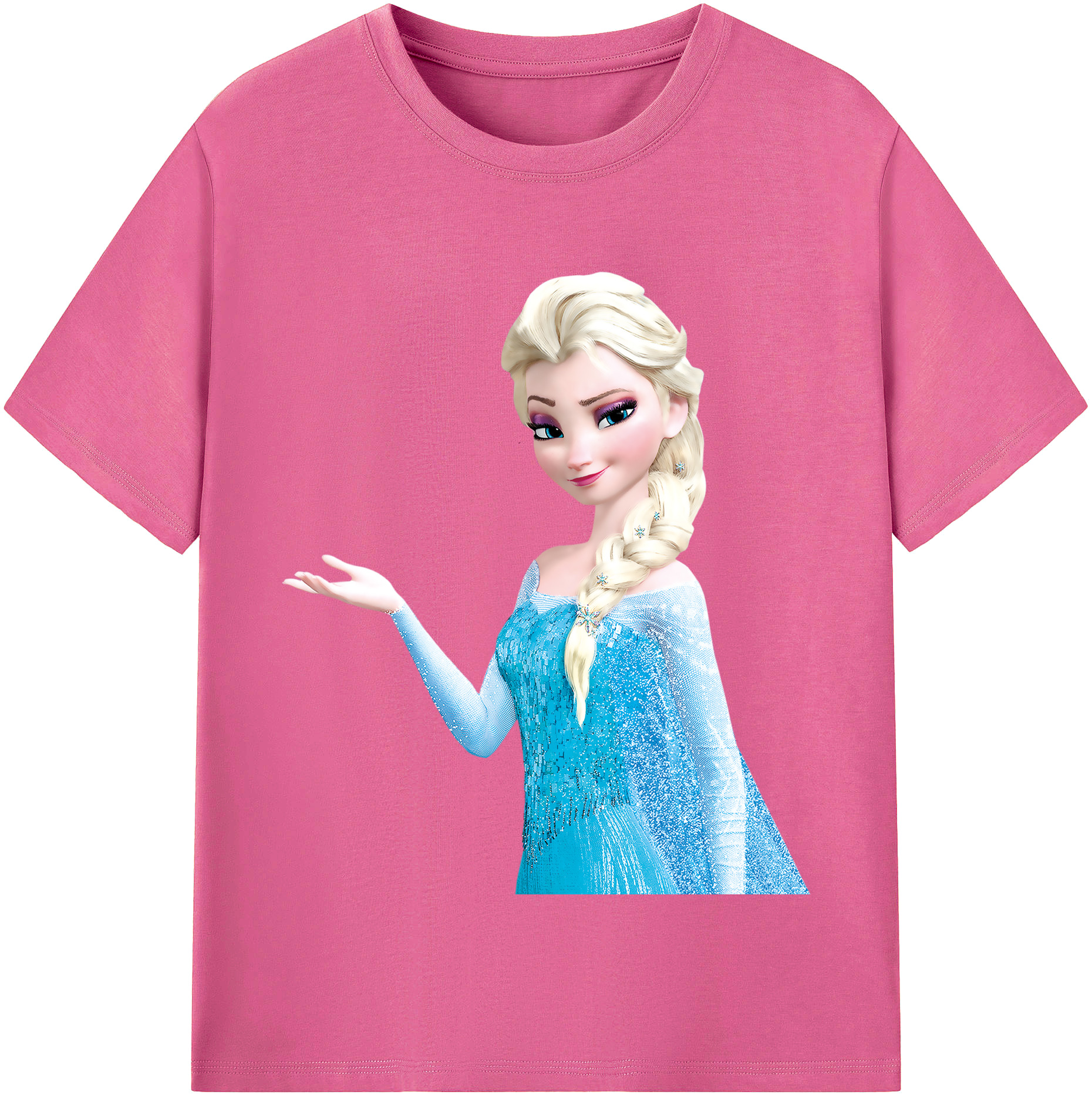 （画像用） アナと雪の女王 アンナ エルサ Frozen Anna Elsa レディースカジュアルプリントTシャツ（綿100％）