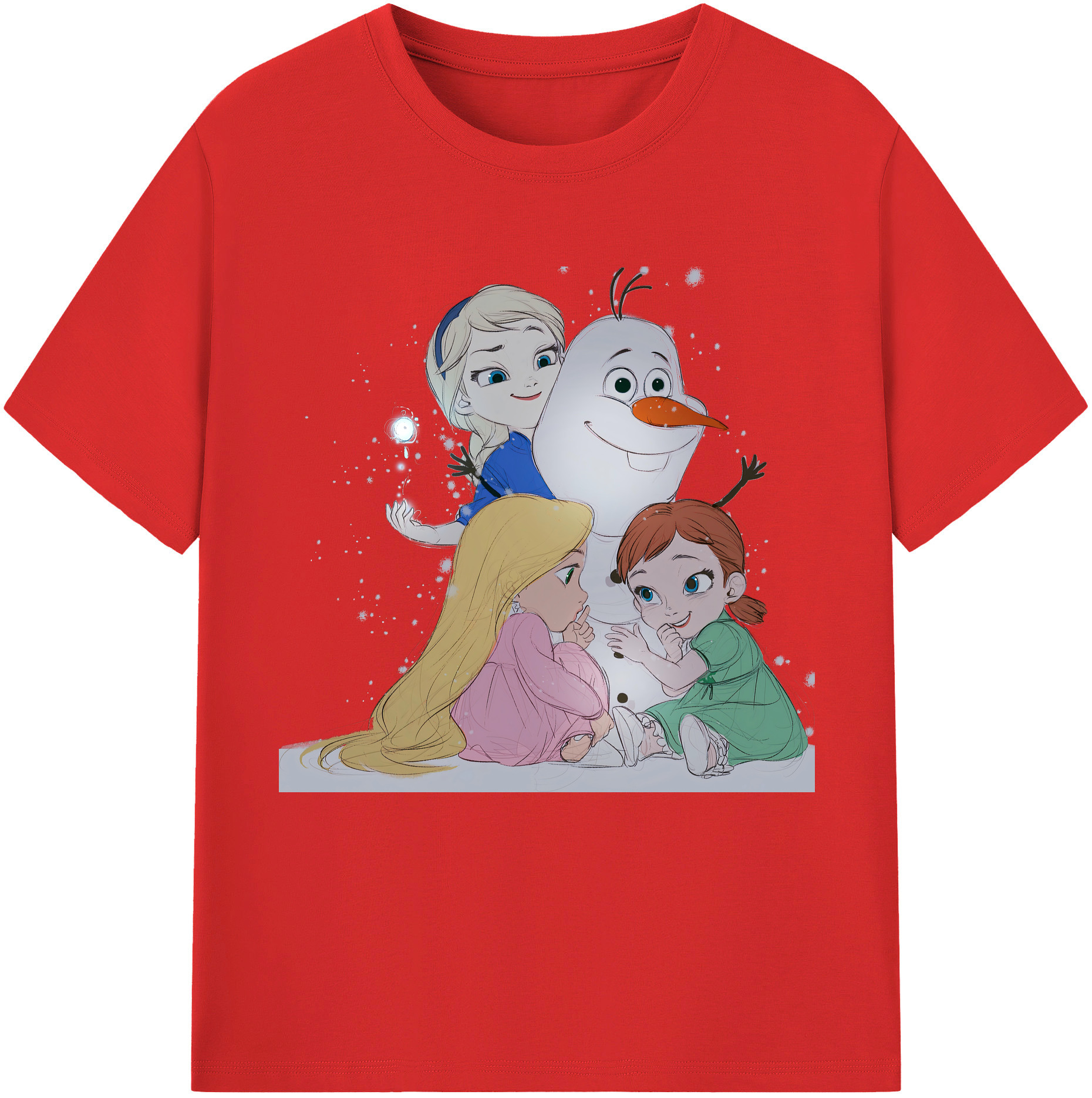 （画像用） アナと雪の女王 アンナ エルサ Frozen Anna Elsa レディースカジュアルプリントTシャツ（綿100％）