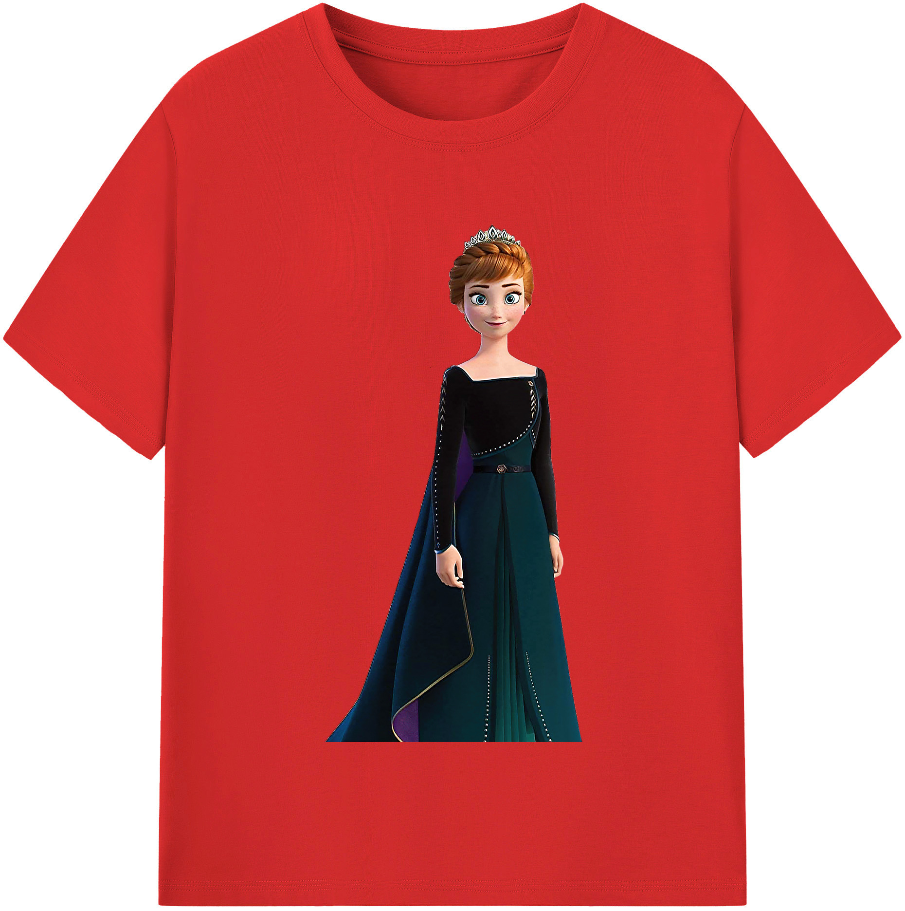 （画像用） アナと雪の女王 アンナ エルサ Frozen Anna Elsa レディースカジュアルプリントTシャツ（綿100％）