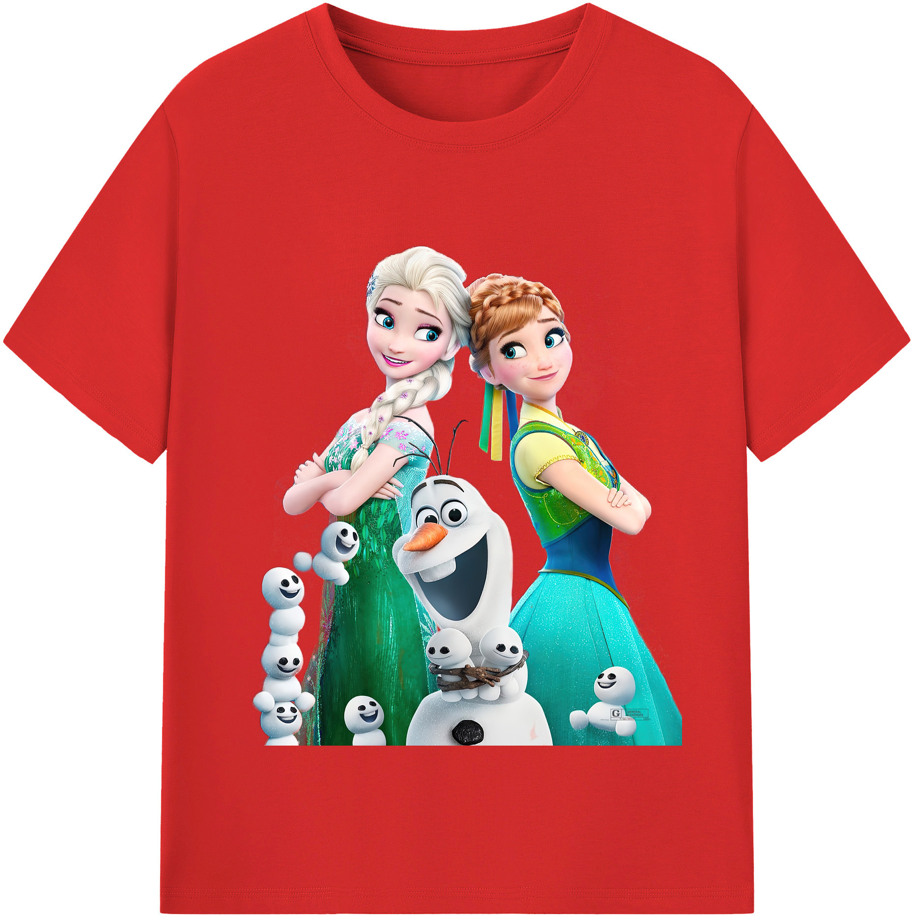 （画像用） アナと雪の女王 アンナ エルサ Frozen Anna Elsa レディースカジュアルプリントTシャツ（綿100％）