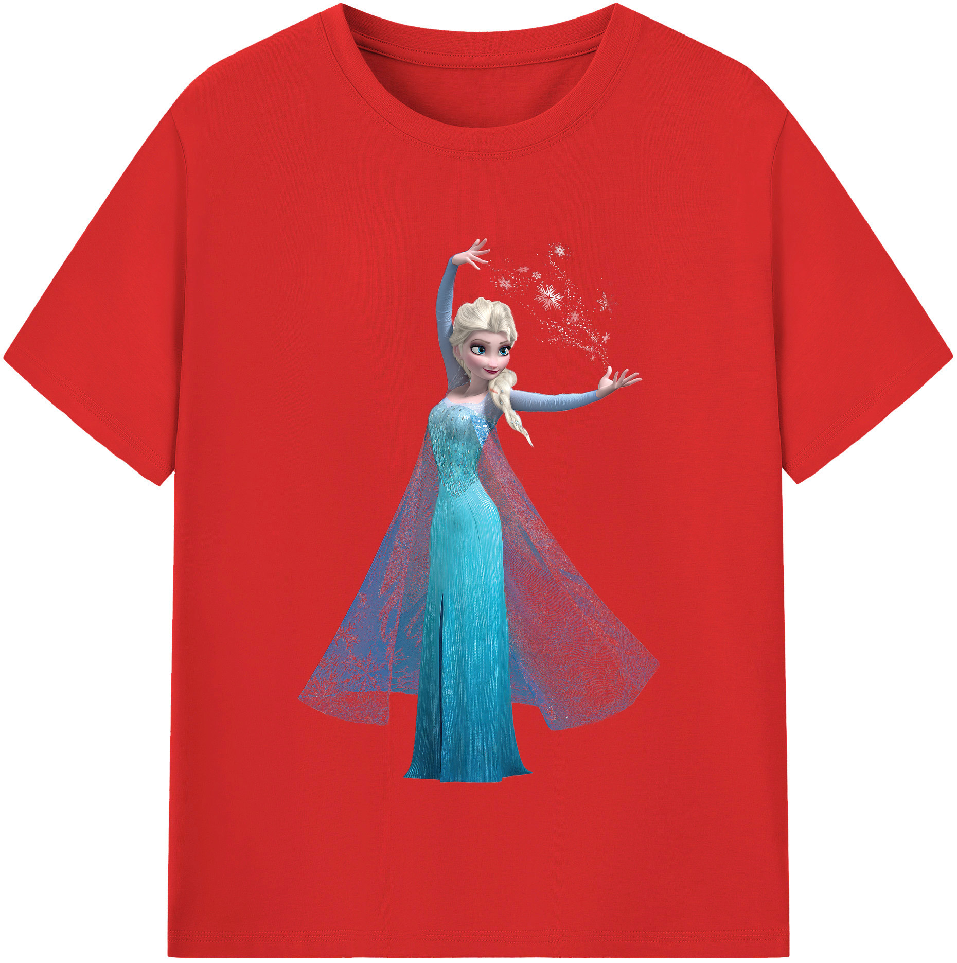（画像用） アナと雪の女王 アンナ エルサ Frozen Anna Elsa レディースカジュアルプリントTシャツ（綿100％）