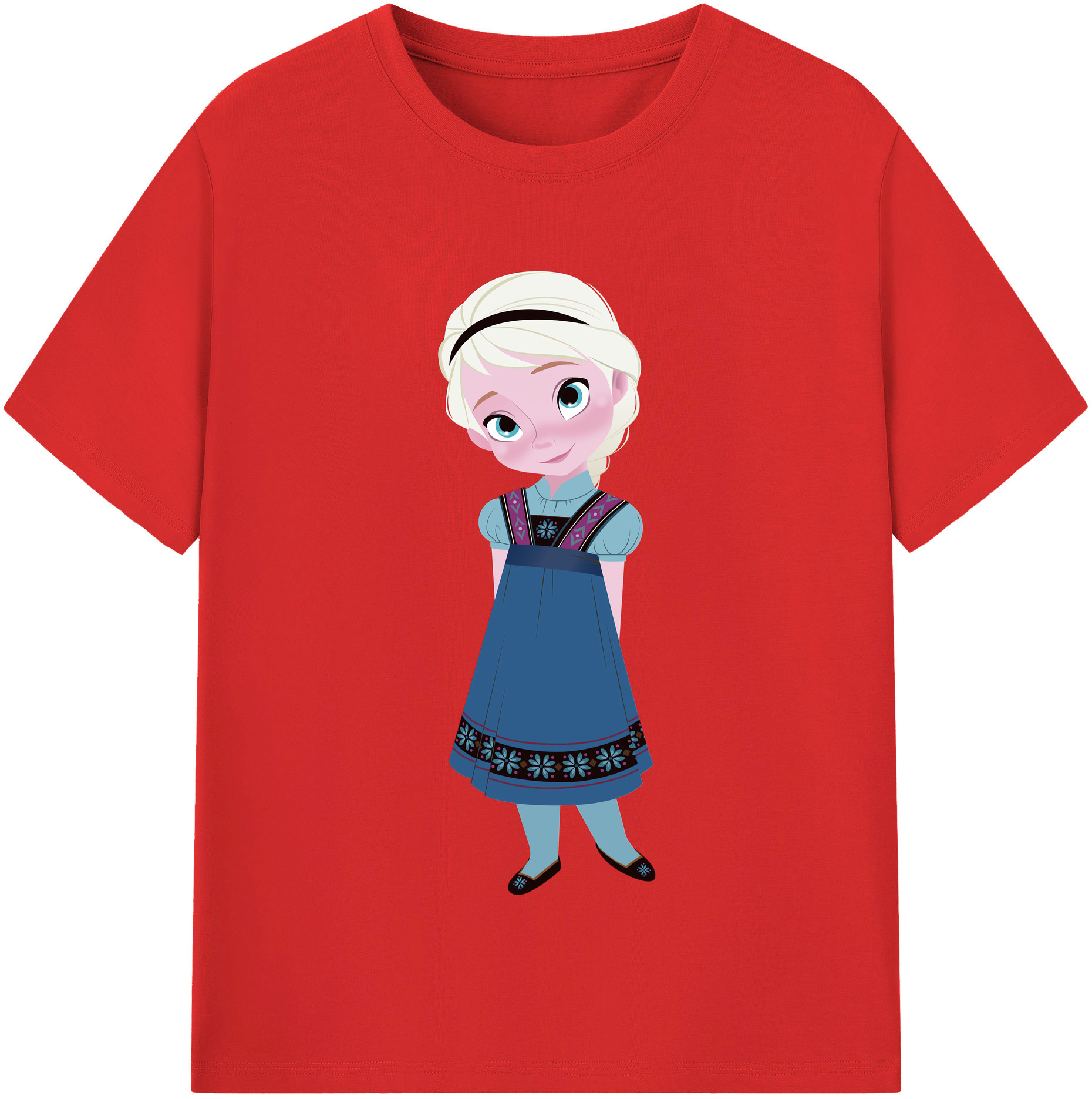 （画像用） アナと雪の女王 アンナ エルサ Frozen Anna Elsa レディースカジュアルプリントTシャツ（綿100％）