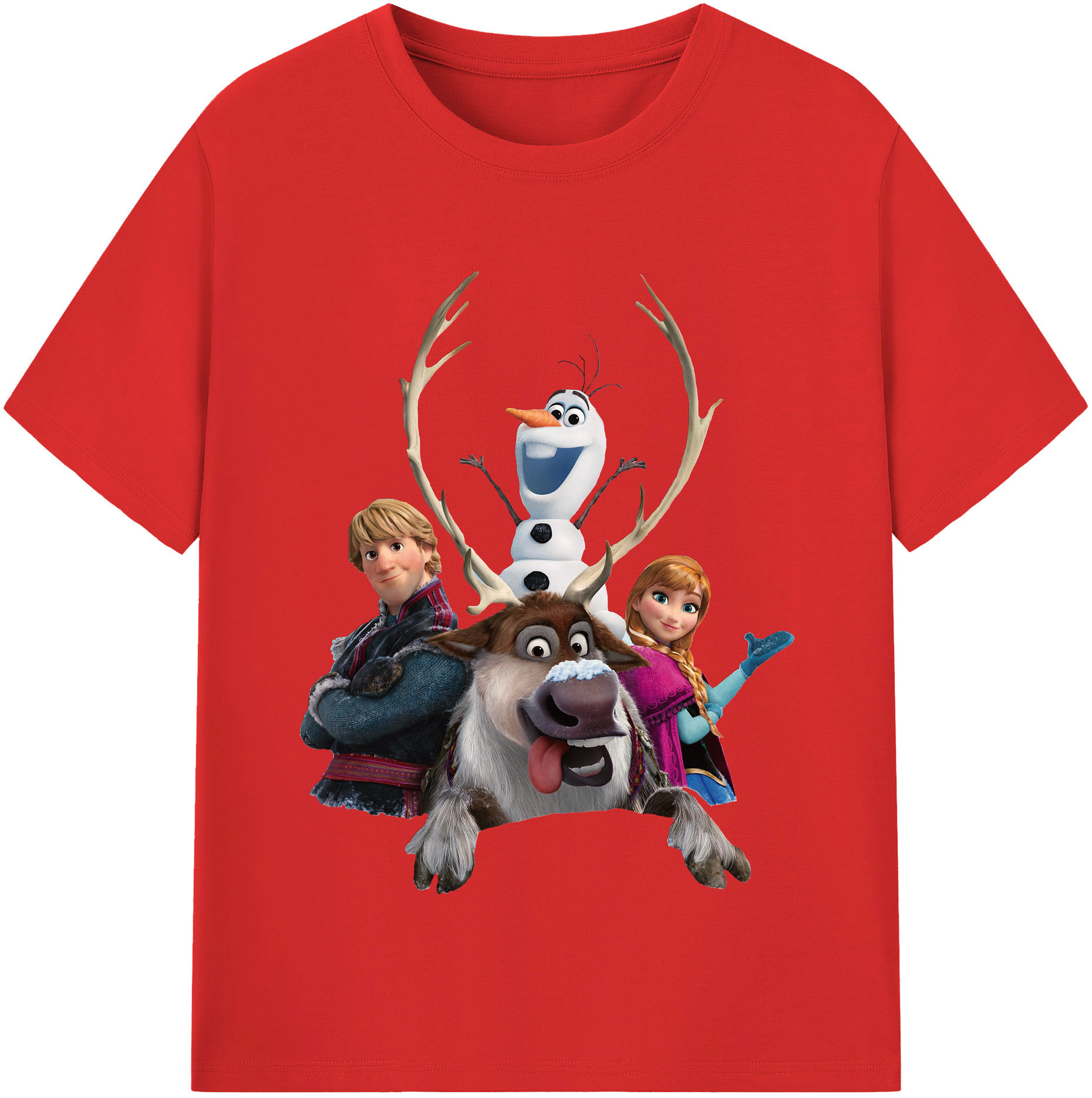 （画像用） アナと雪の女王 アンナ エルサ Frozen Anna Elsa レディースカジュアルプリントTシャツ（綿100％）