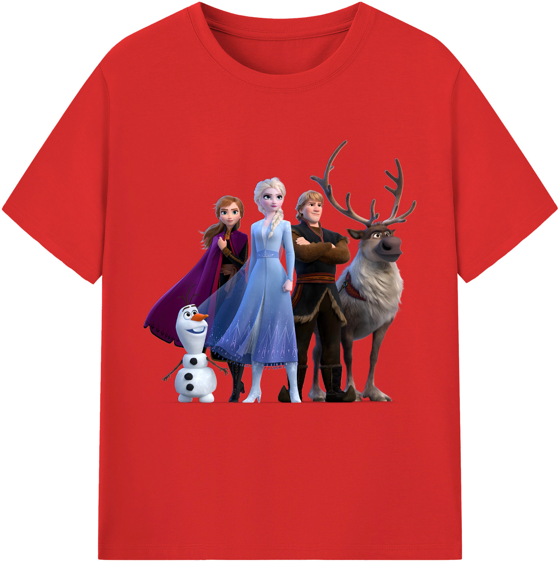 （画像用） アナと雪の女王 アンナ エルサ Frozen Anna Elsa レディースカジュアルプリントTシャツ（綿100％）