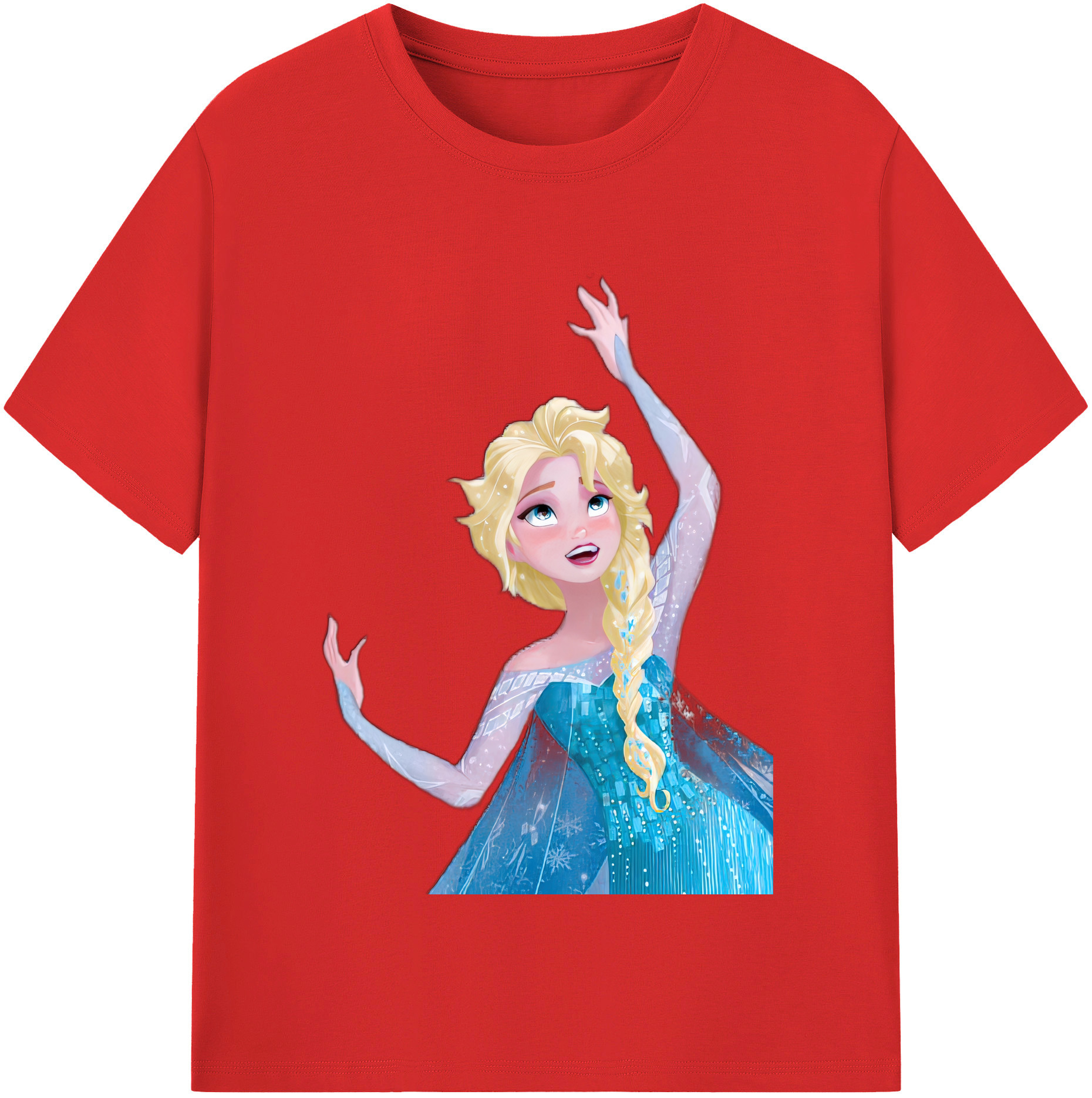 （画像用） アナと雪の女王 アンナ エルサ Frozen Anna Elsa レディースカジュアルプリントTシャツ（綿100％）