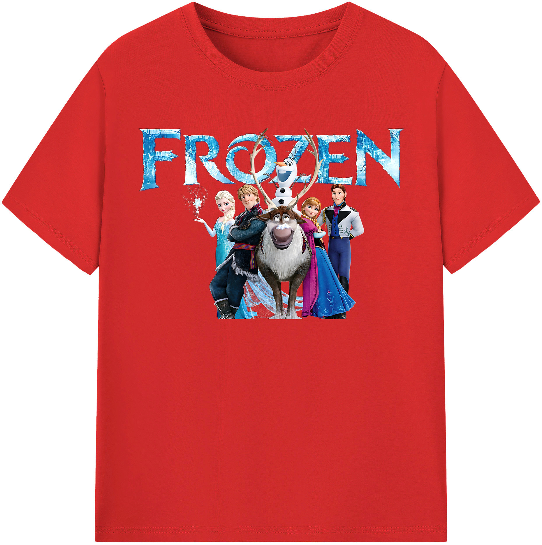 （画像用） アナと雪の女王 アンナ エルサ Frozen Anna Elsa レディースカジュアルプリントTシャツ（綿100％）