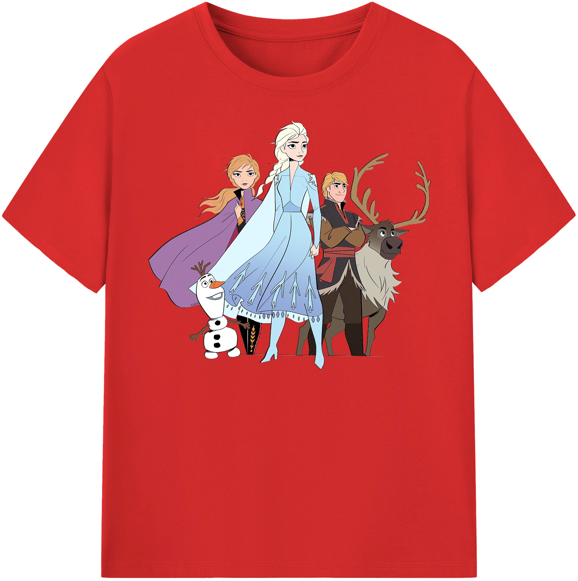 （画像用） アナと雪の女王 アンナ エルサ Frozen Anna Elsa レディースカジュアルプリントTシャツ（綿100％）