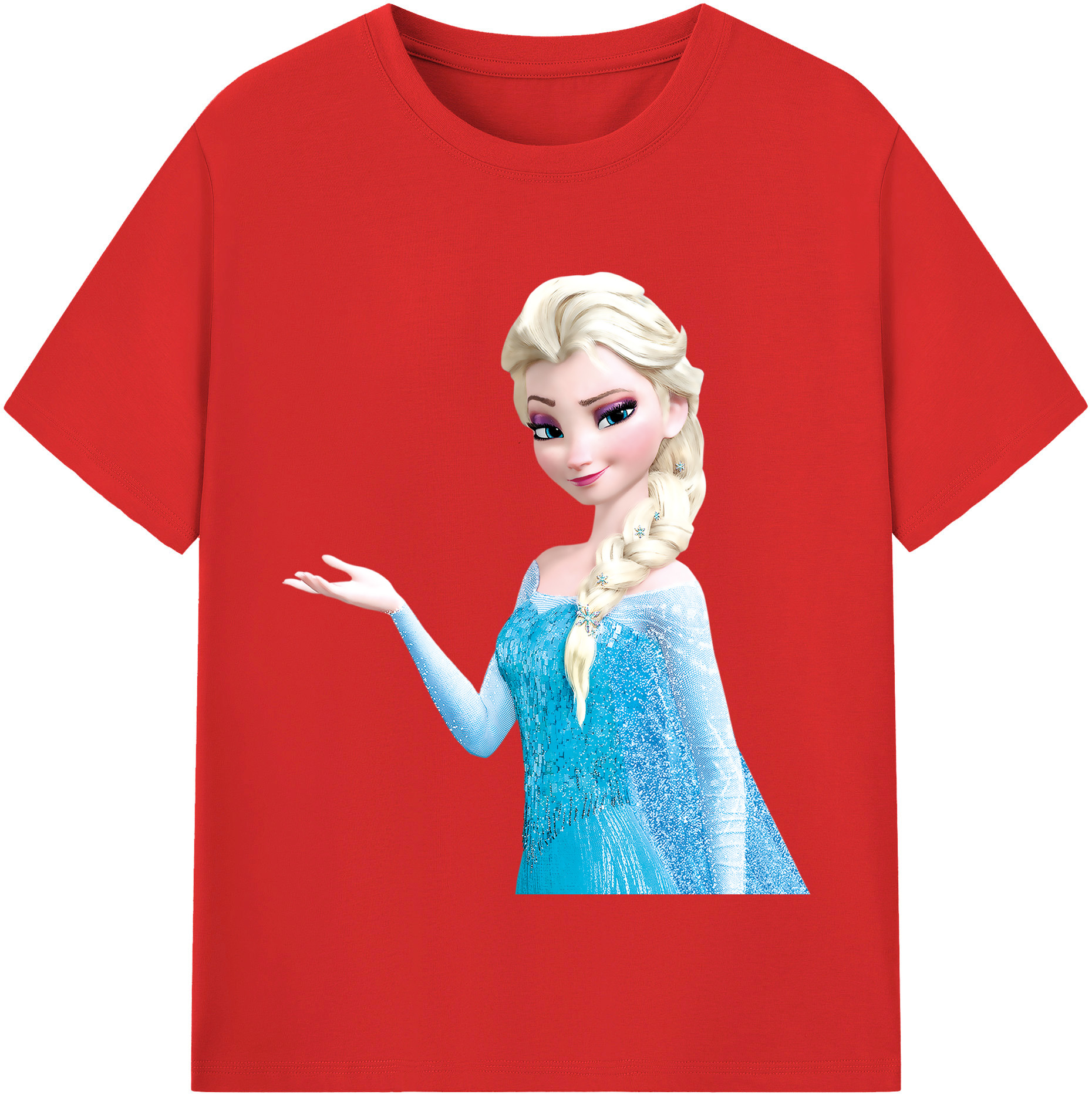 （画像用） アナと雪の女王 アンナ エルサ Frozen Anna Elsa レディースカジュアルプリントTシャツ（綿100％）