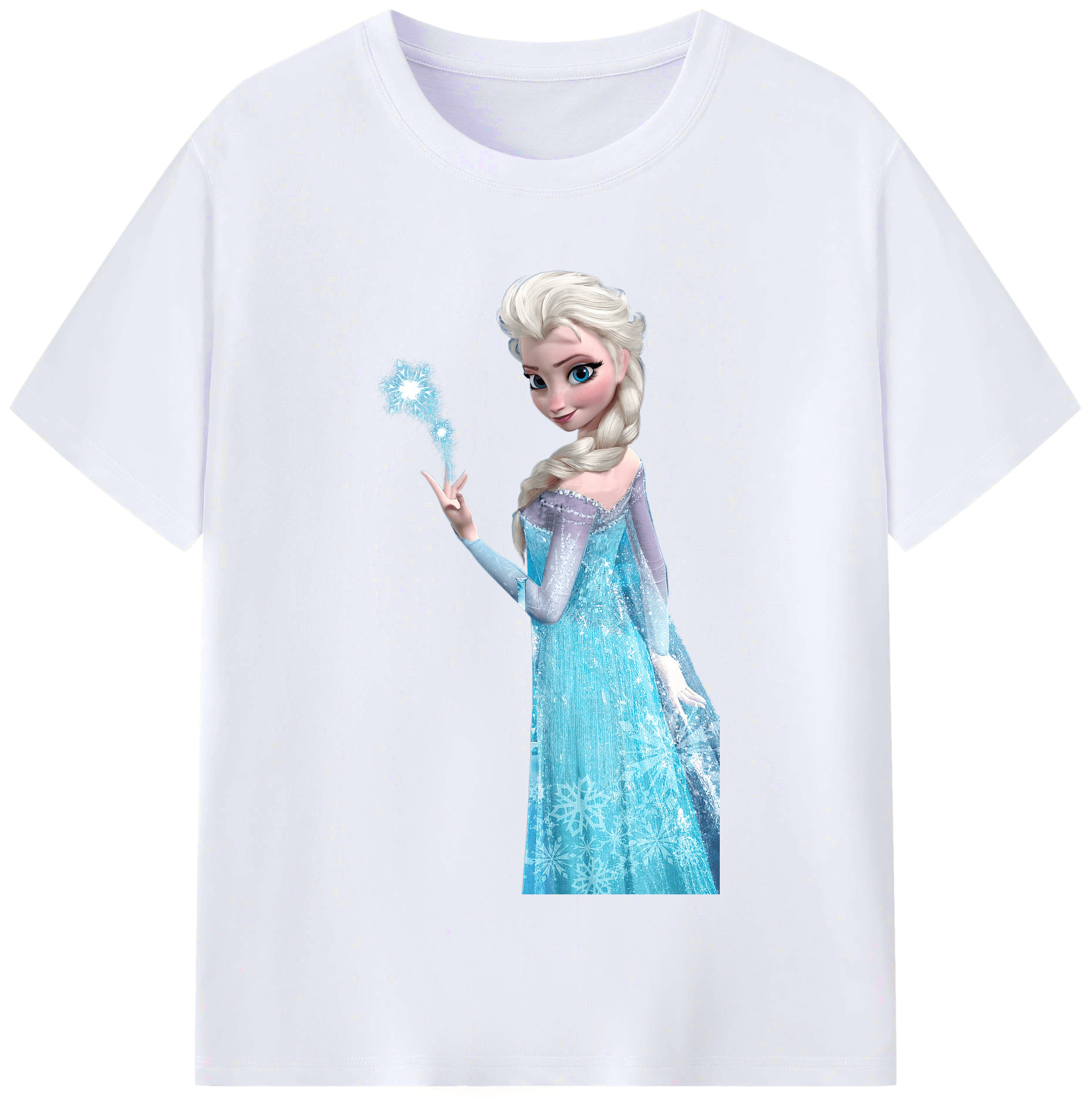 （画像用） アナと雪の女王 アンナ エルサ Frozen Anna Elsa レディースカジュアルプリントTシャツ（綿100％）