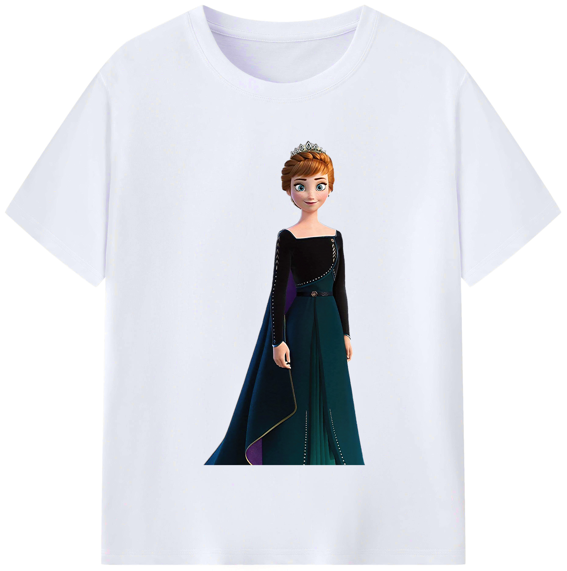 （画像用） アナと雪の女王 アンナ エルサ Frozen Anna Elsa レディースカジュアルプリントTシャツ（綿100％）