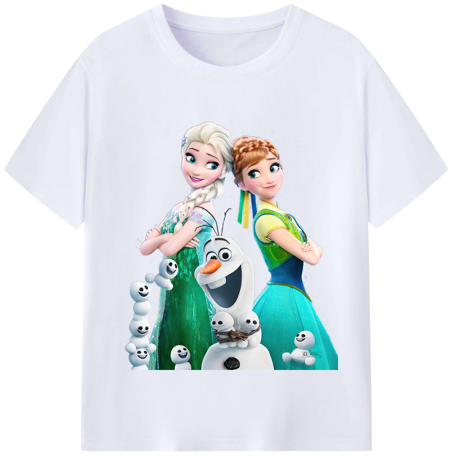 （画像用） アナと雪の女王 アンナ エルサ Frozen Anna Elsa レディースカジュアルプリントTシャツ（綿100％）