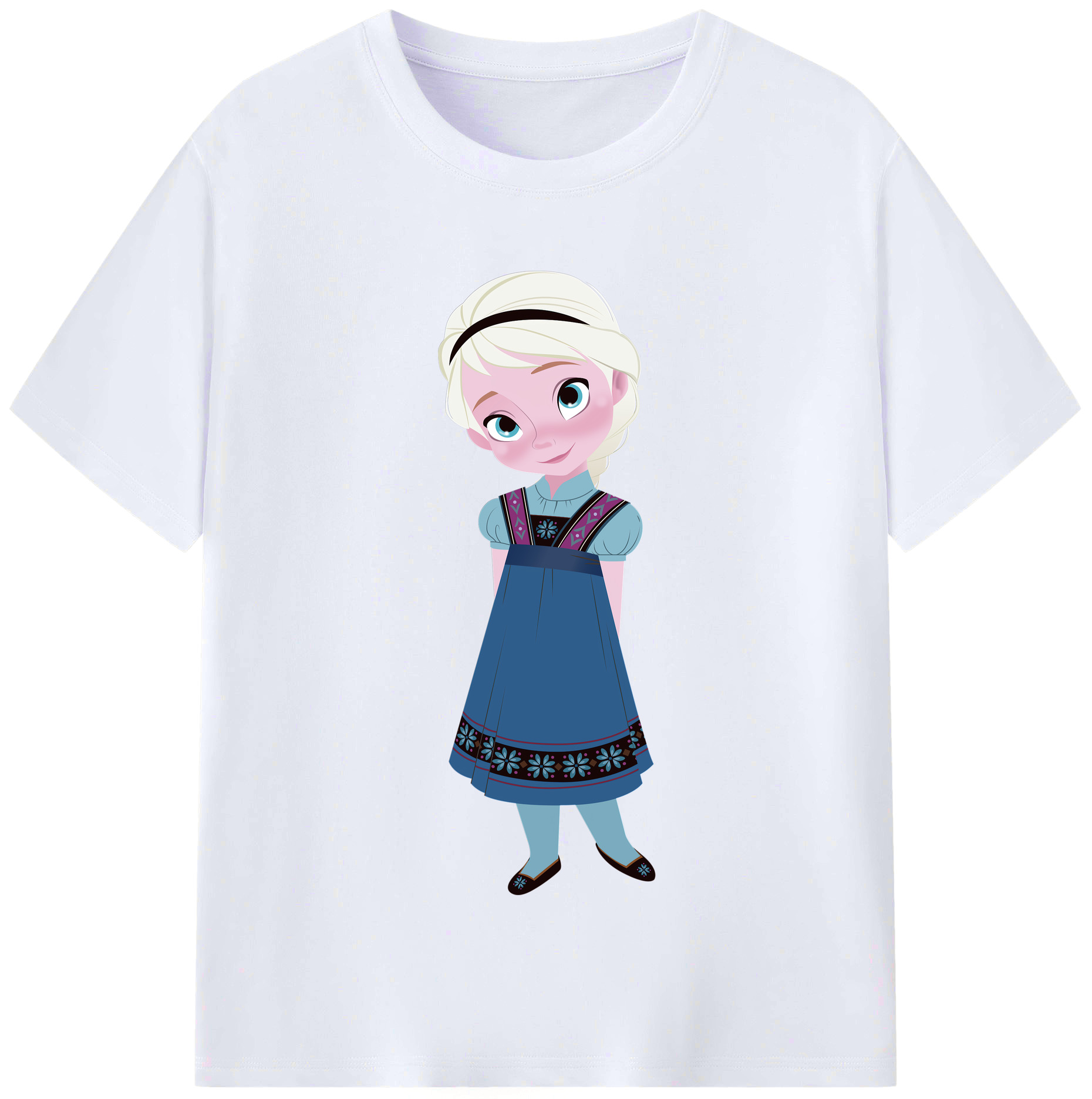 （画像用） アナと雪の女王 アンナ エルサ Frozen Anna Elsa レディースカジュアルプリントTシャツ（綿100％）